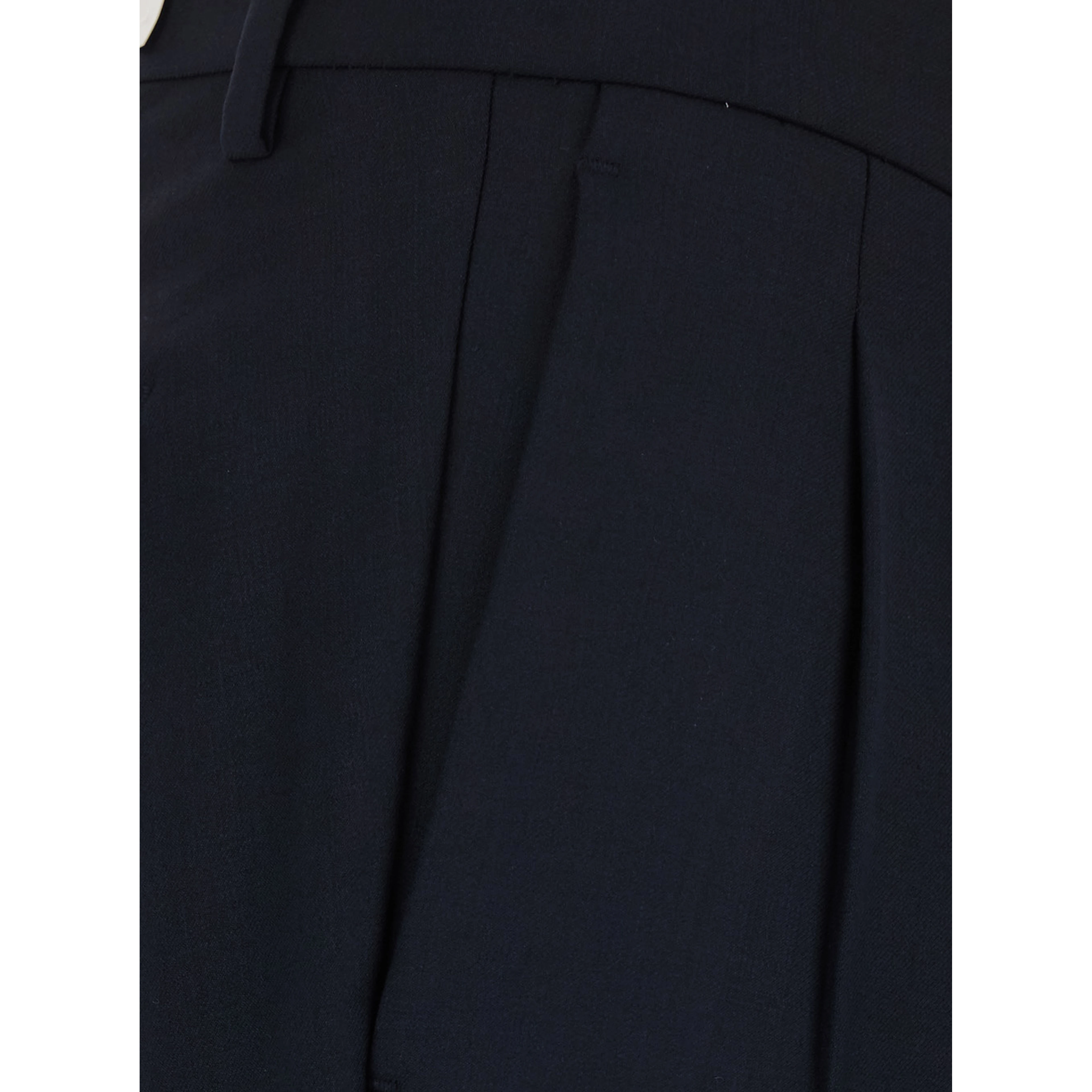 Blue Pants with Cuff Hem and Double Pleat on the Front in Wool Blend for Men