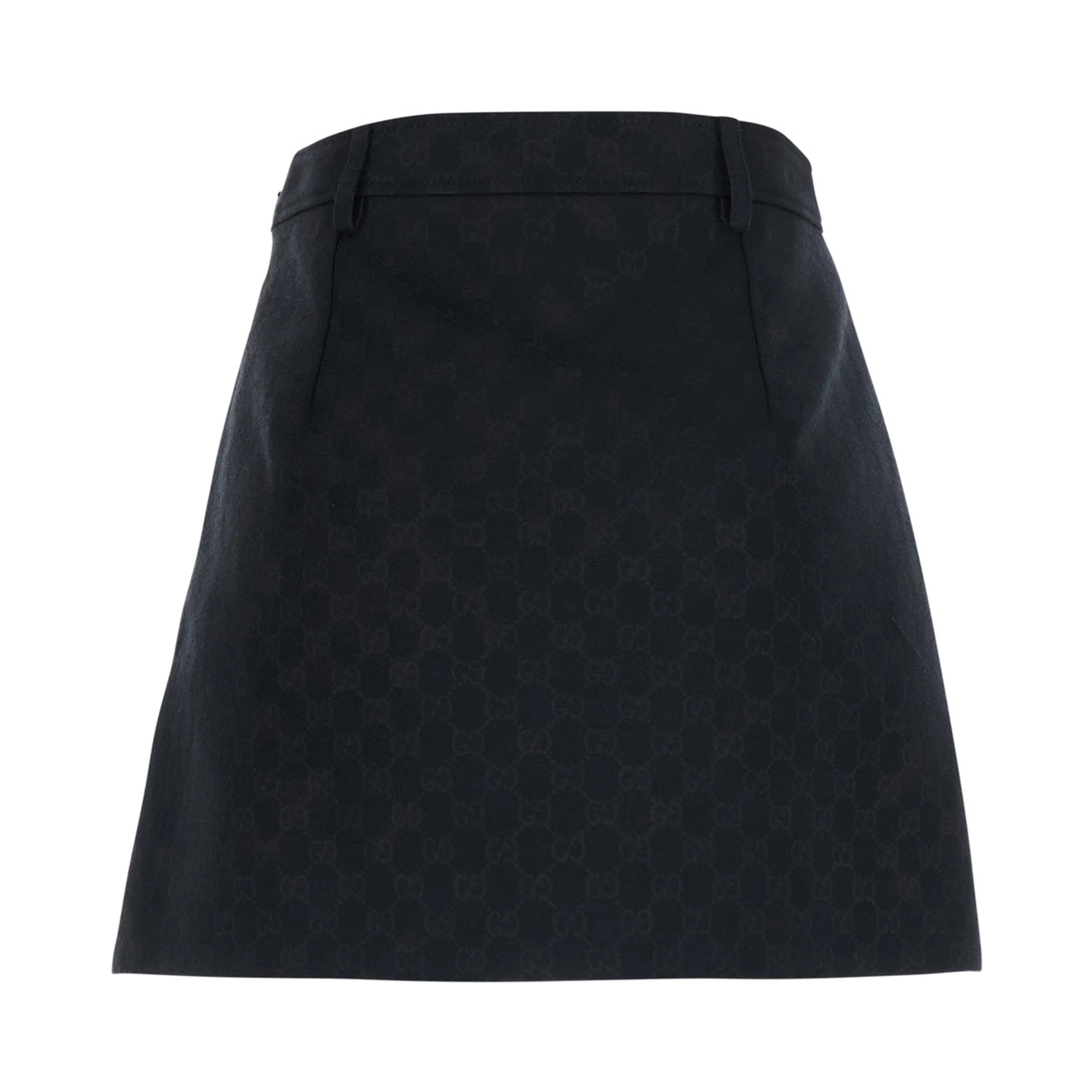 Black Miniskirt with hidden zip closure in Blend GG cotton for women