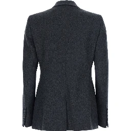 Gray Double-breasted Cashmere Wool Jackets