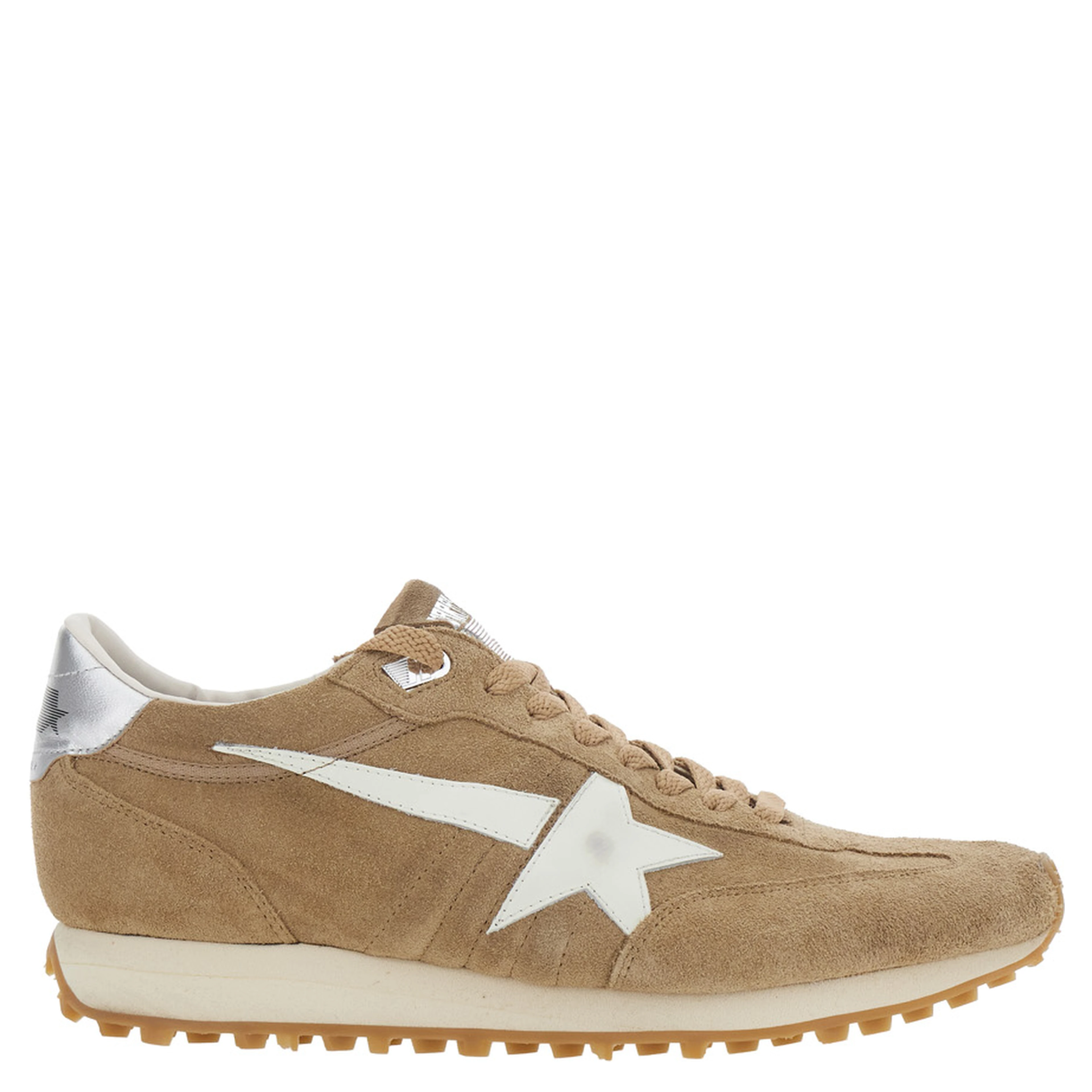 Marathone Low Top Sneakers with star patch on the side in leather for men