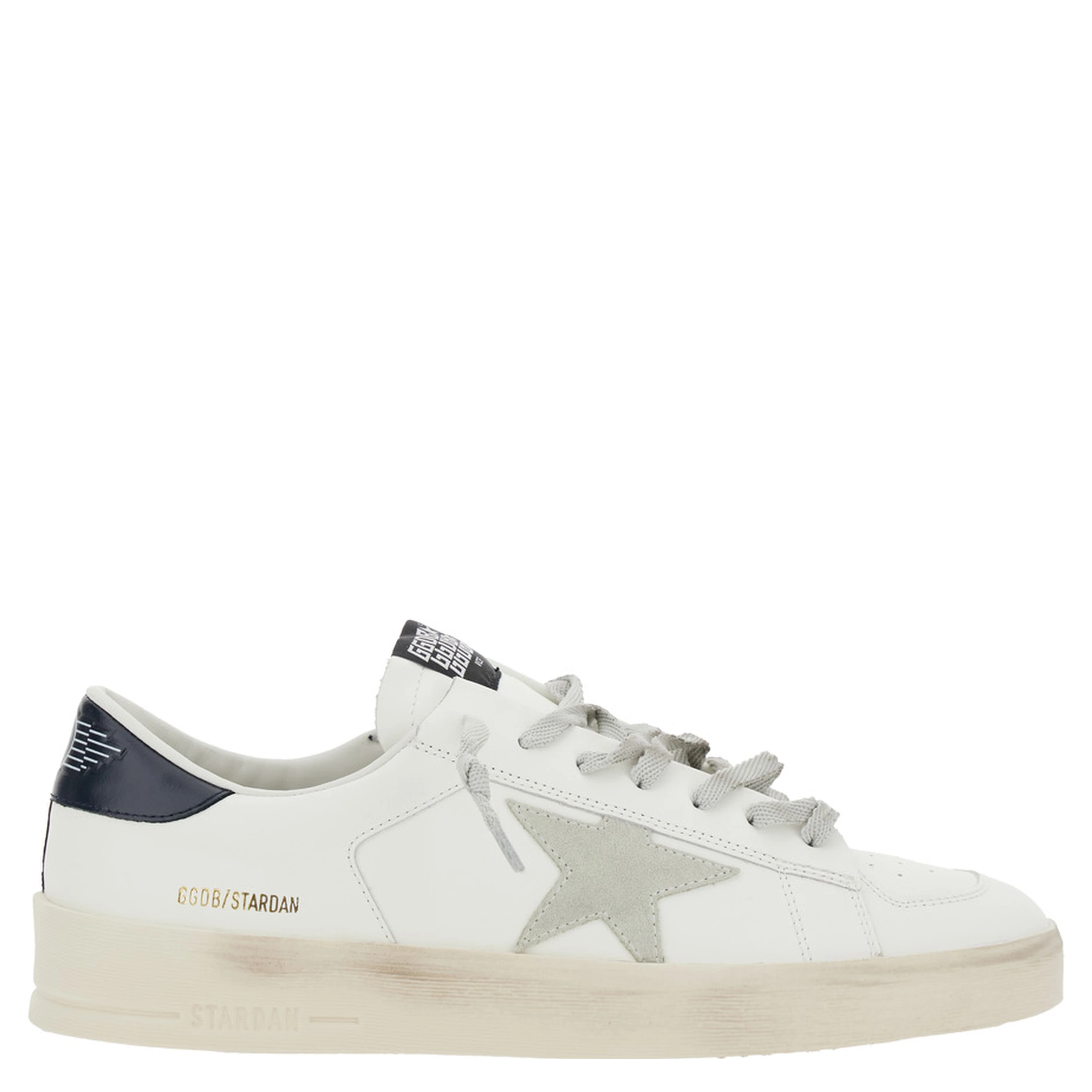 Sneakers Stardan with Star Patch on the Side and Contrasting Heel with Leather Logo White Men