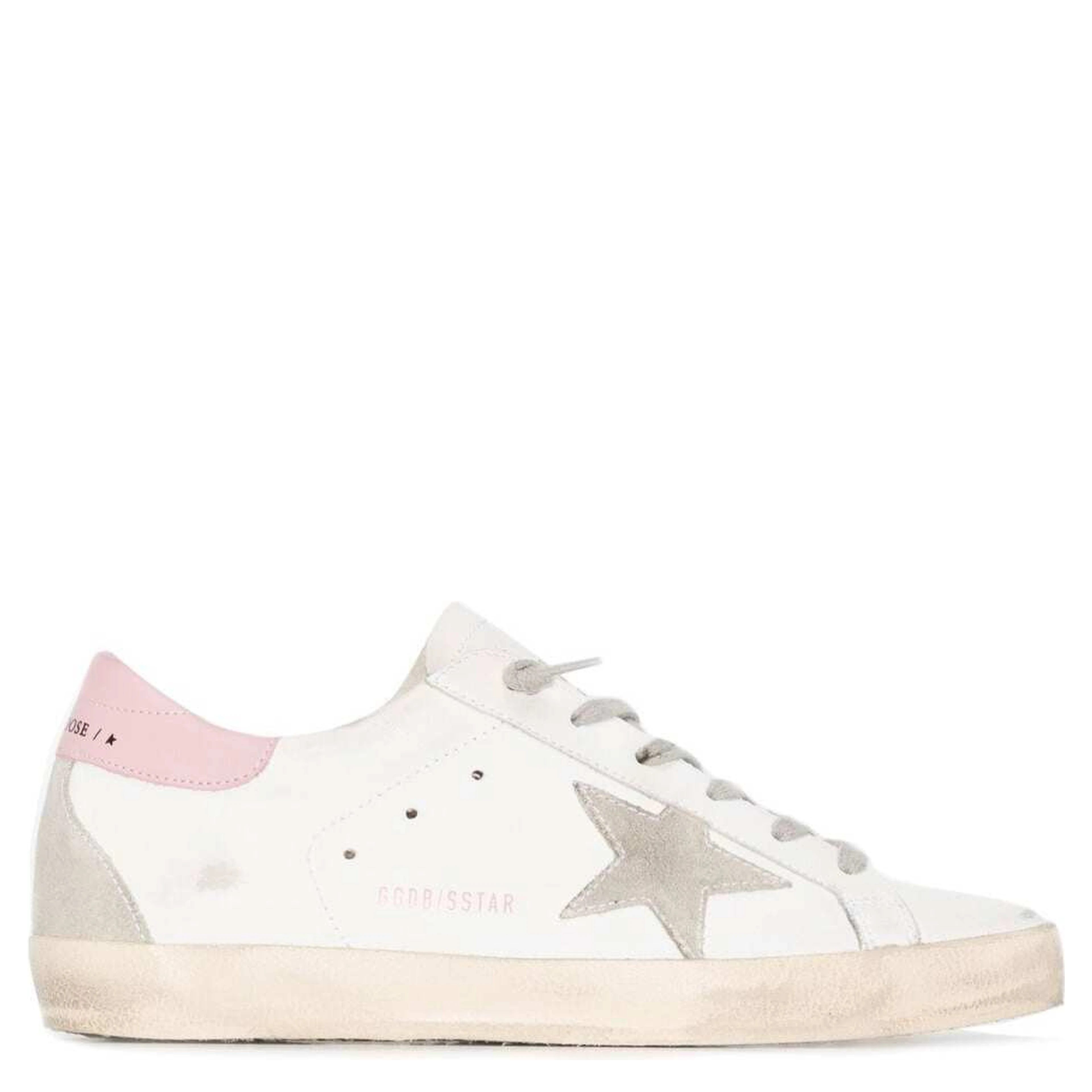 Sneaker Superstar Low Top with Worn Effect in White Leather for Women