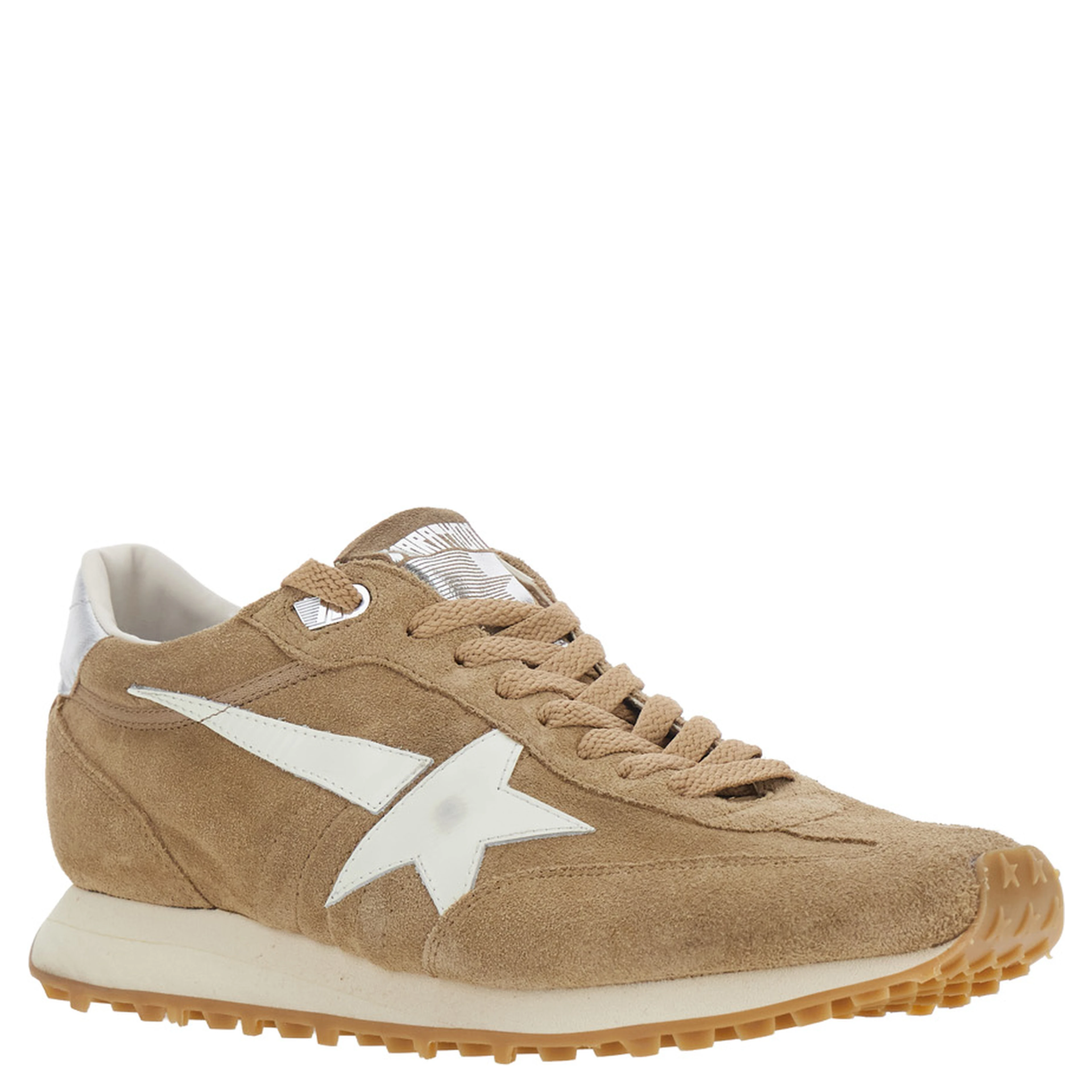 Marathone Low Top Sneakers with star patch on the side in leather for men