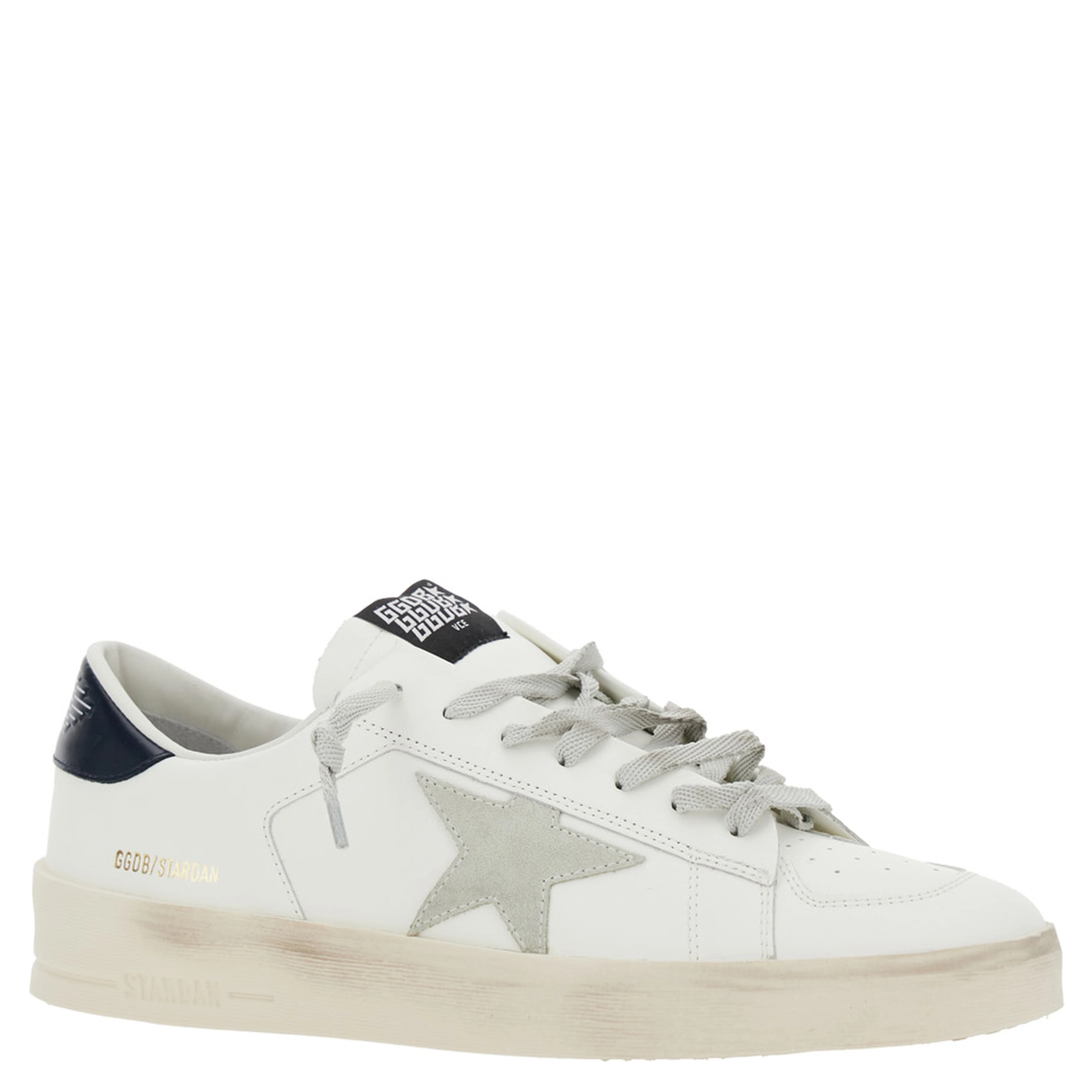Sneakers Stardan with Star Patch on the Side and Contrasting Heel with Leather Logo White Men