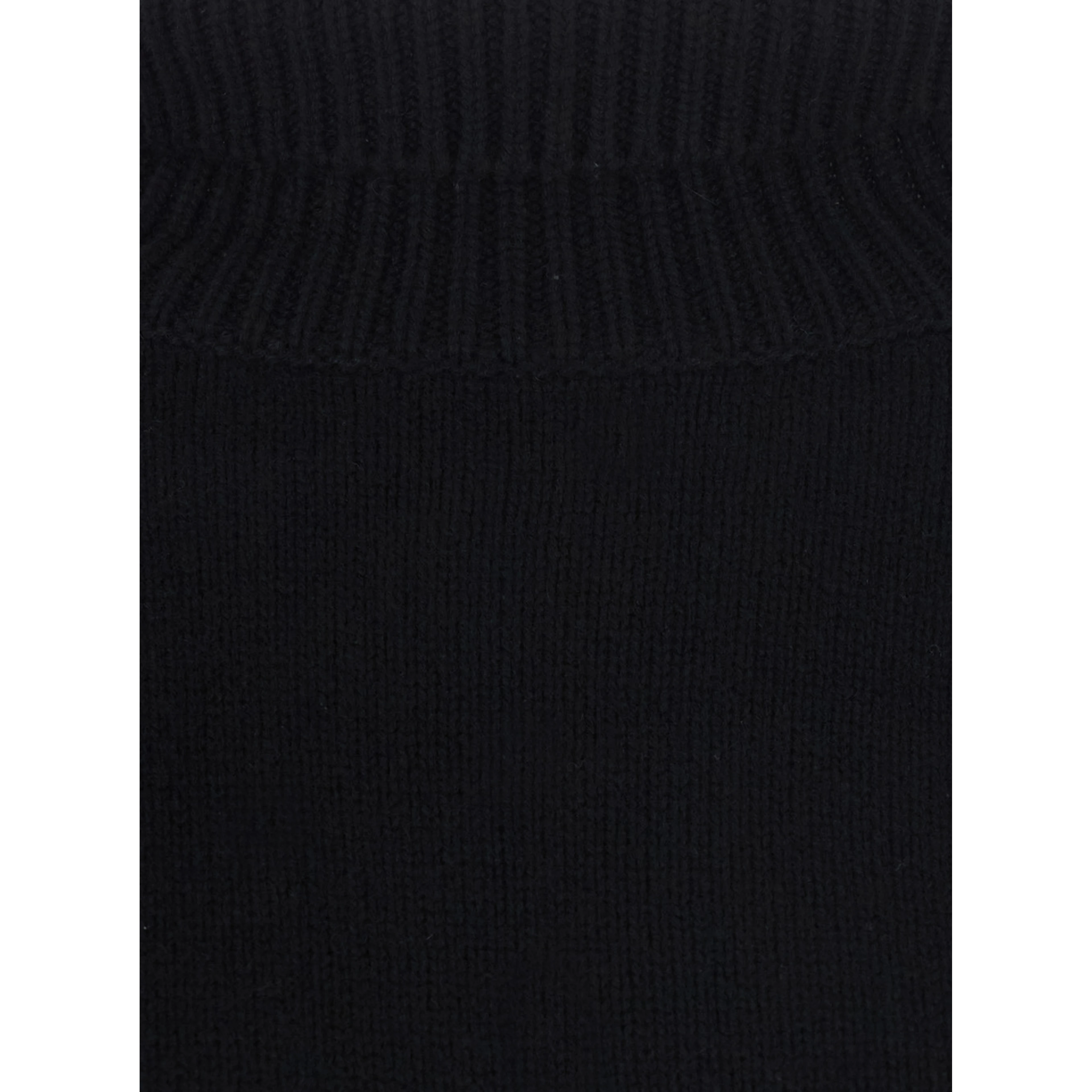 Boyfriend Turtleneck Sweater with high collar and long sleeves in black cashmere for women