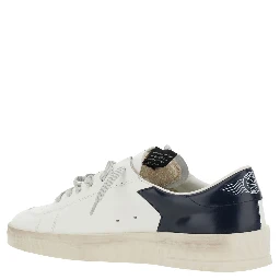 Sneakers Stardan with Star Patch on the Side and Contrasting Heel with Leather Logo White Men