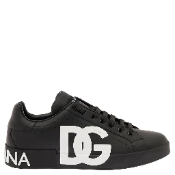 Portofino Sneakers in White and Black Leather for Men