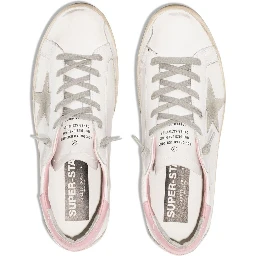Sneaker Superstar Low Top with Worn Effect in White Leather for Women