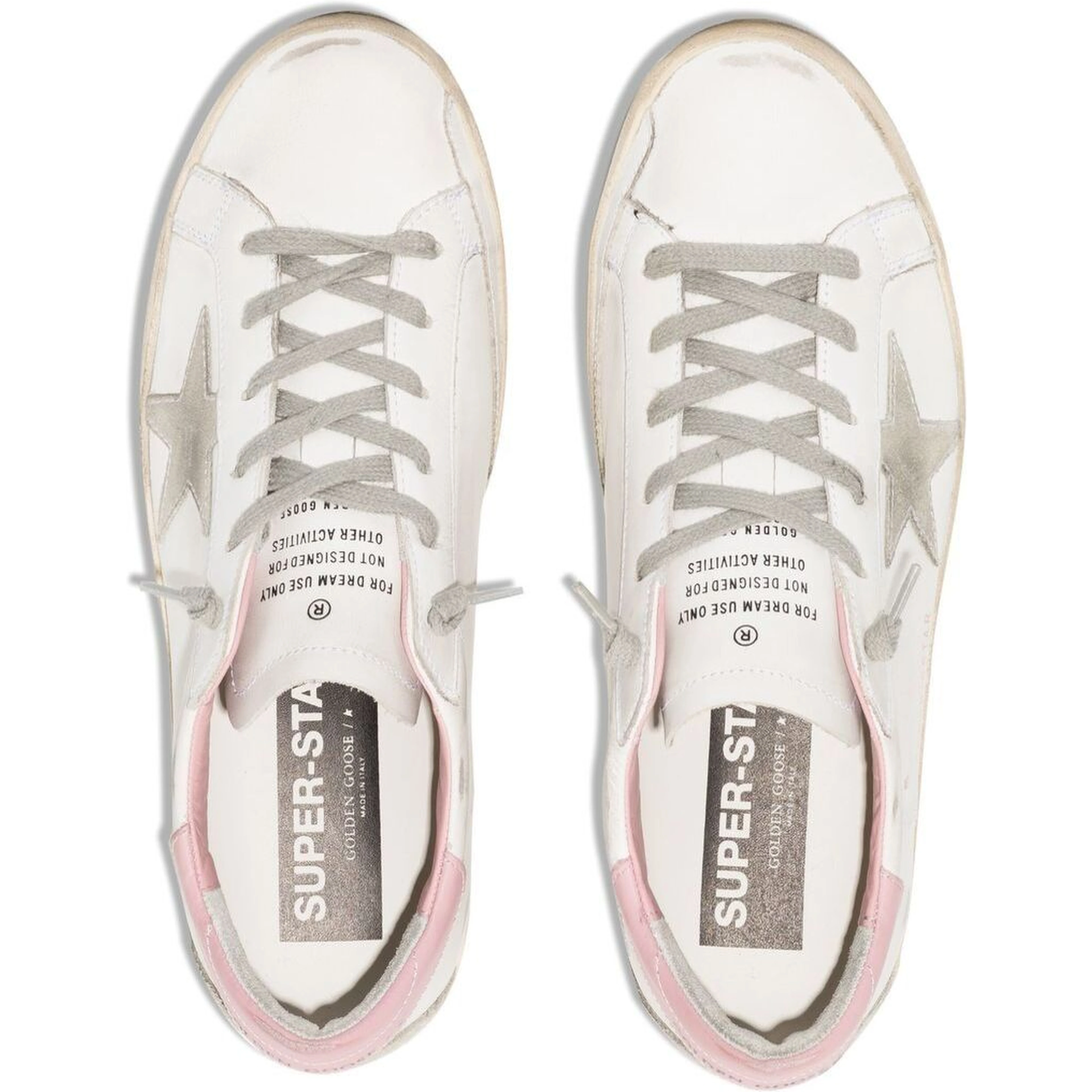 Sneaker Superstar Low Top with Worn Effect in White Leather for Women
