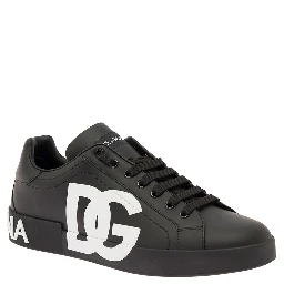 Portofino Sneakers in White and Black Leather for Men