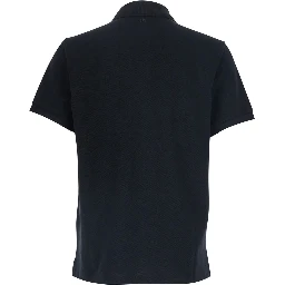 Polo Shirt with AMI DE COEUR logo embroidered on the front in Black Cotton for Men