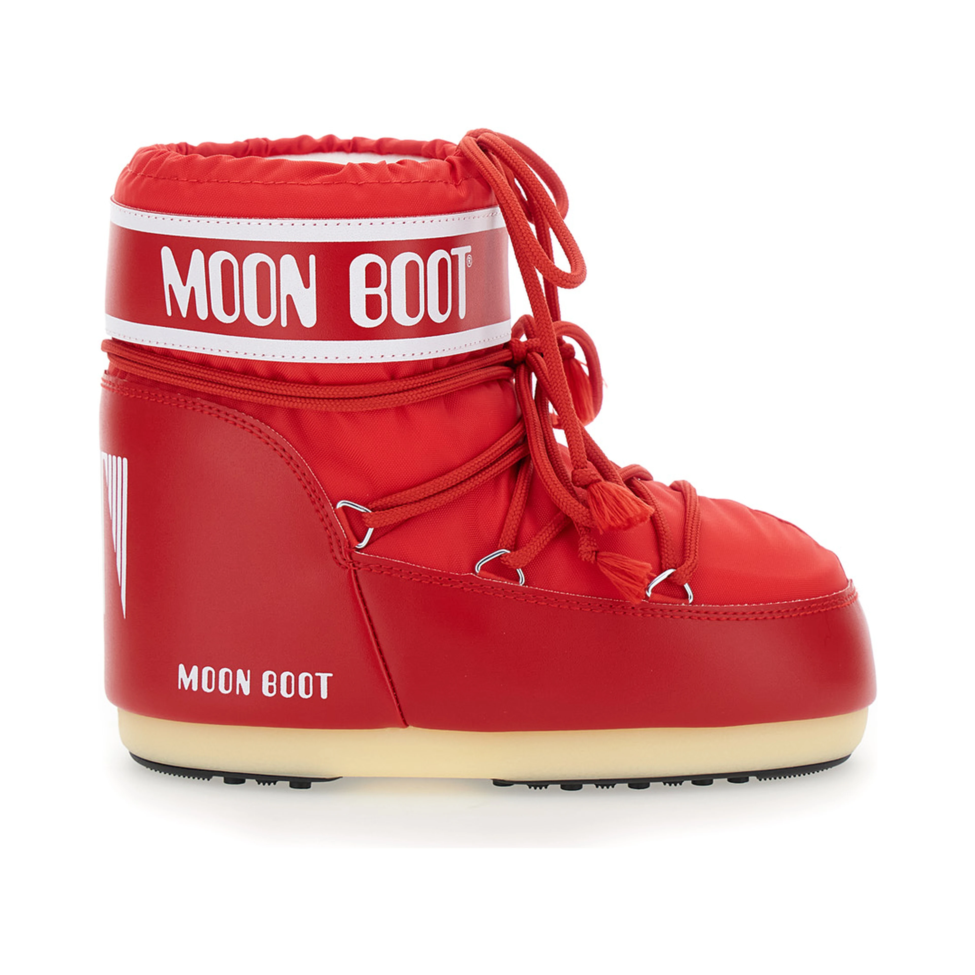 Snow Boots with Maxi Logo Print in Tech Fabric Red Women