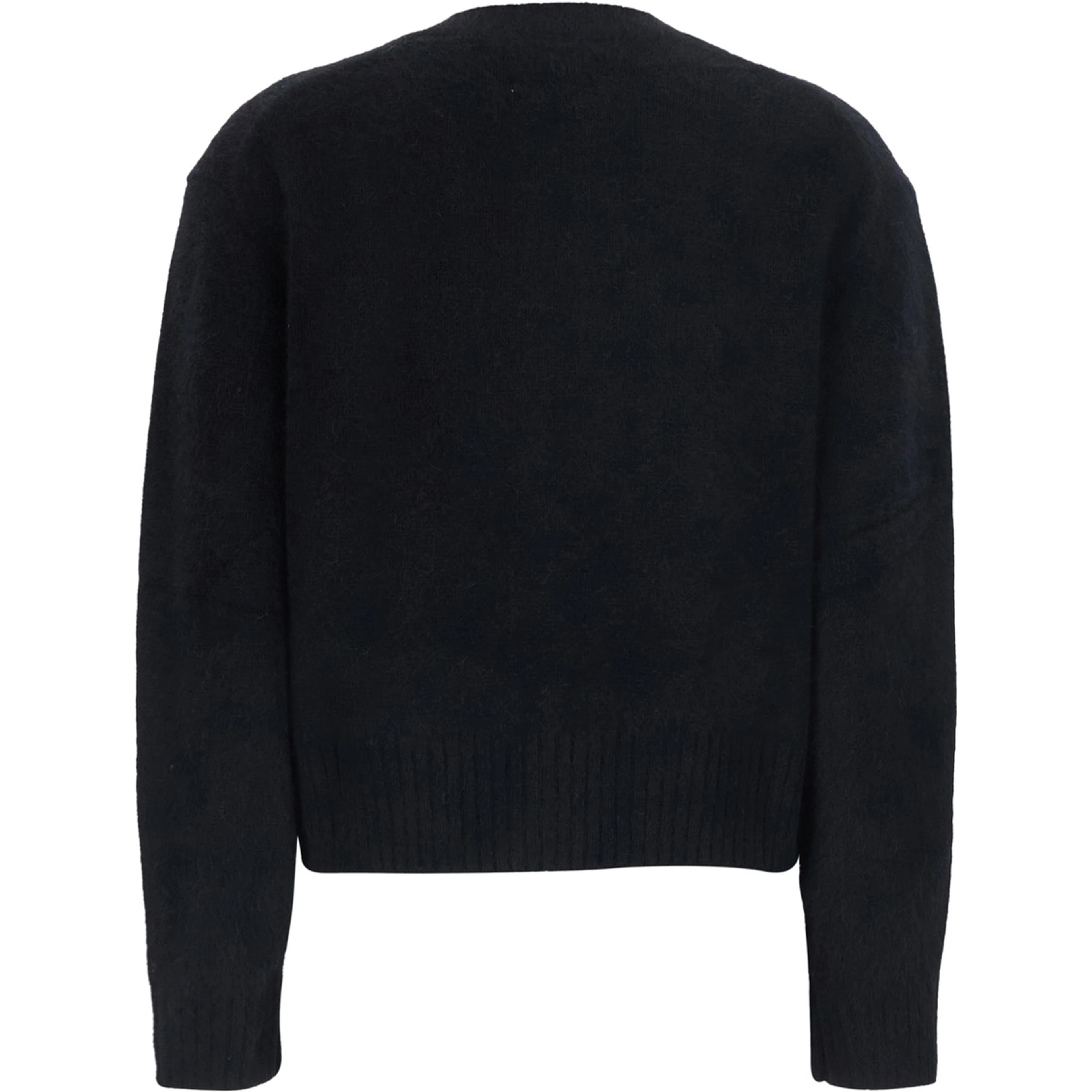 Remus Black Cardigan with round neck and button closure in Blend Wool women