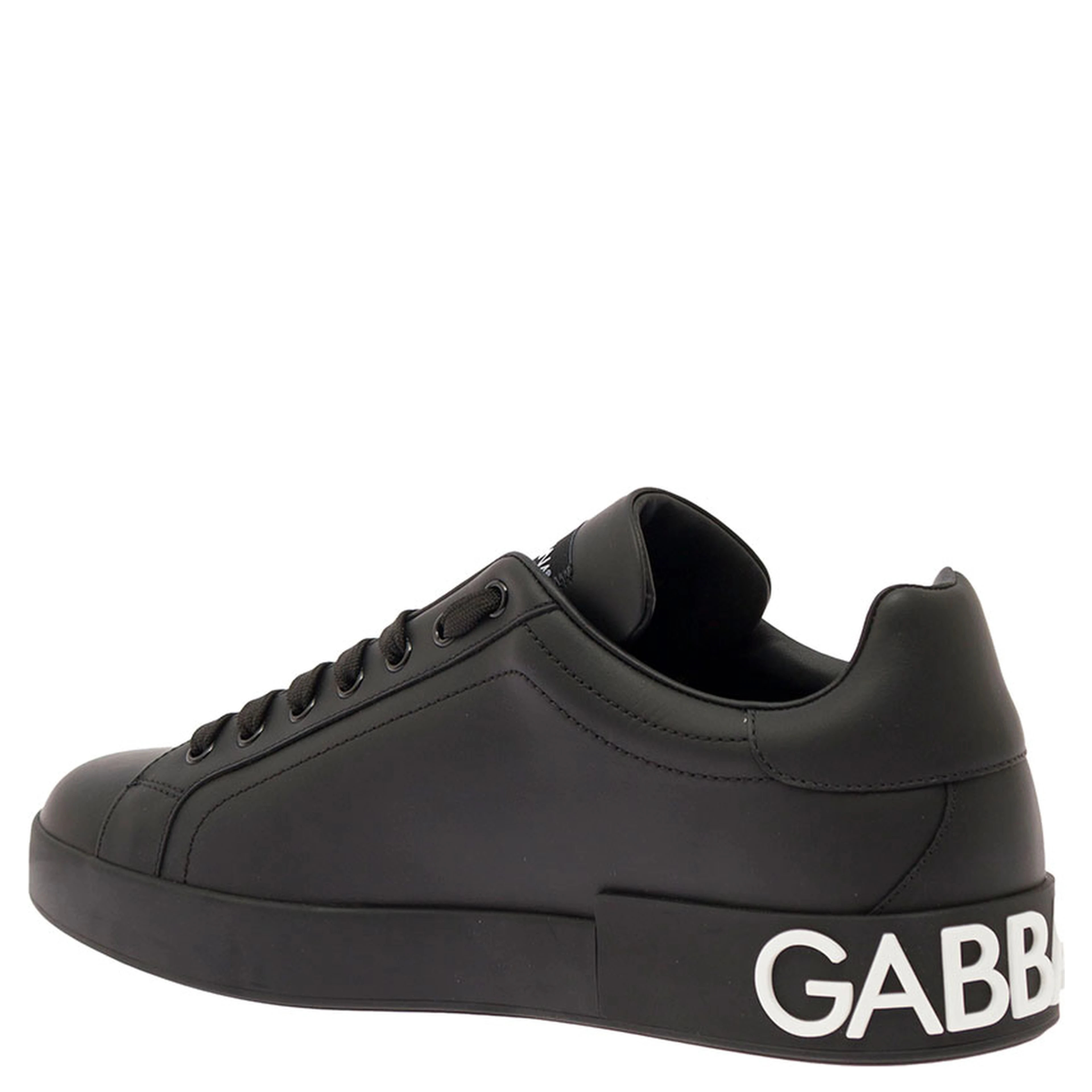 Portofino Sneakers in White and Black Leather for Men