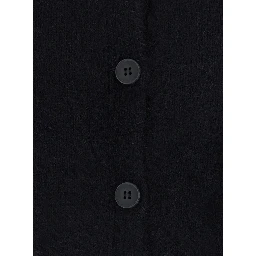 Remus Black Cardigan with round neck and button closure in Blend Wool women
