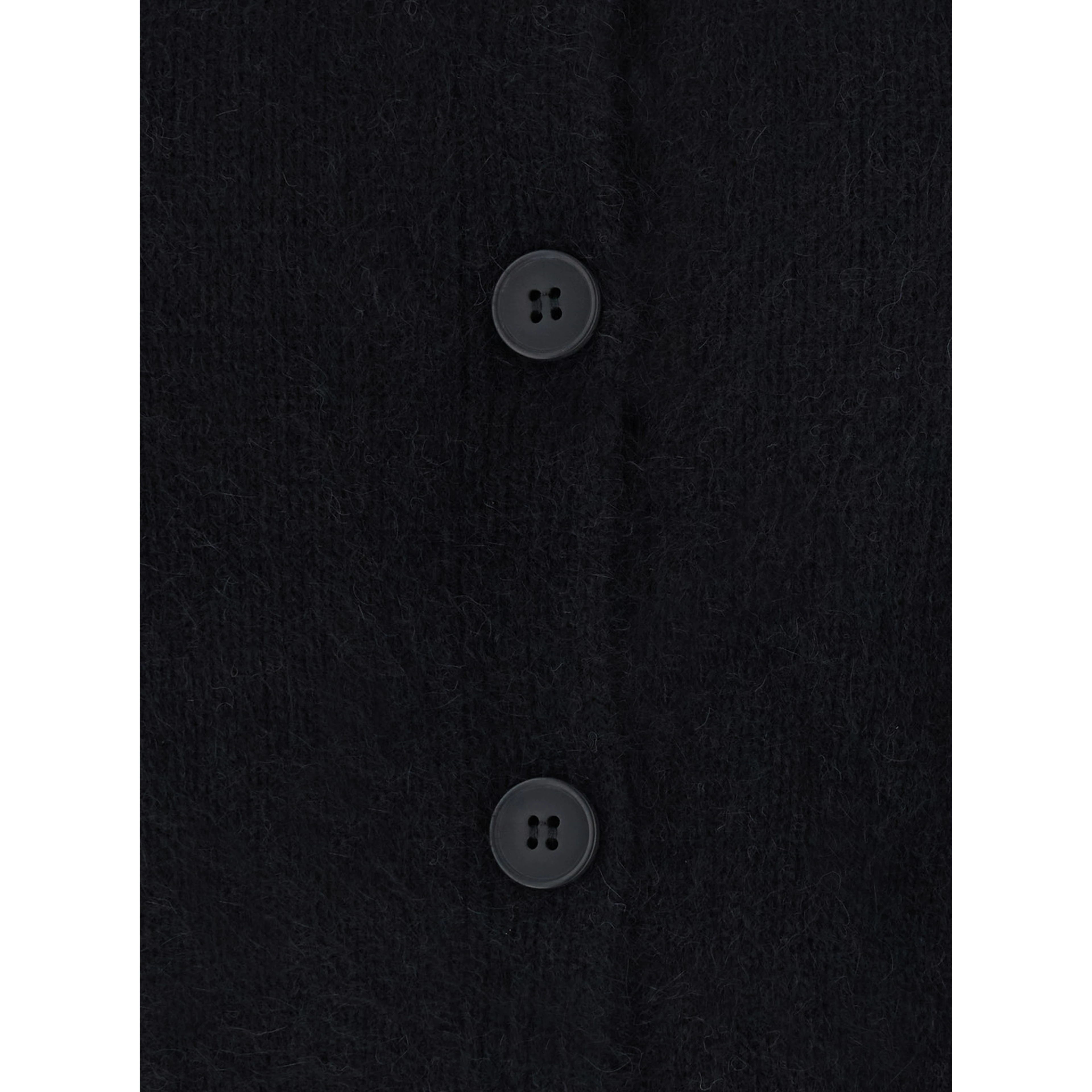 Remus Black Cardigan with round neck and button closure in Blend Wool women