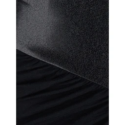 URSULA black Dress with ecoleather details and draped design in viscose for women