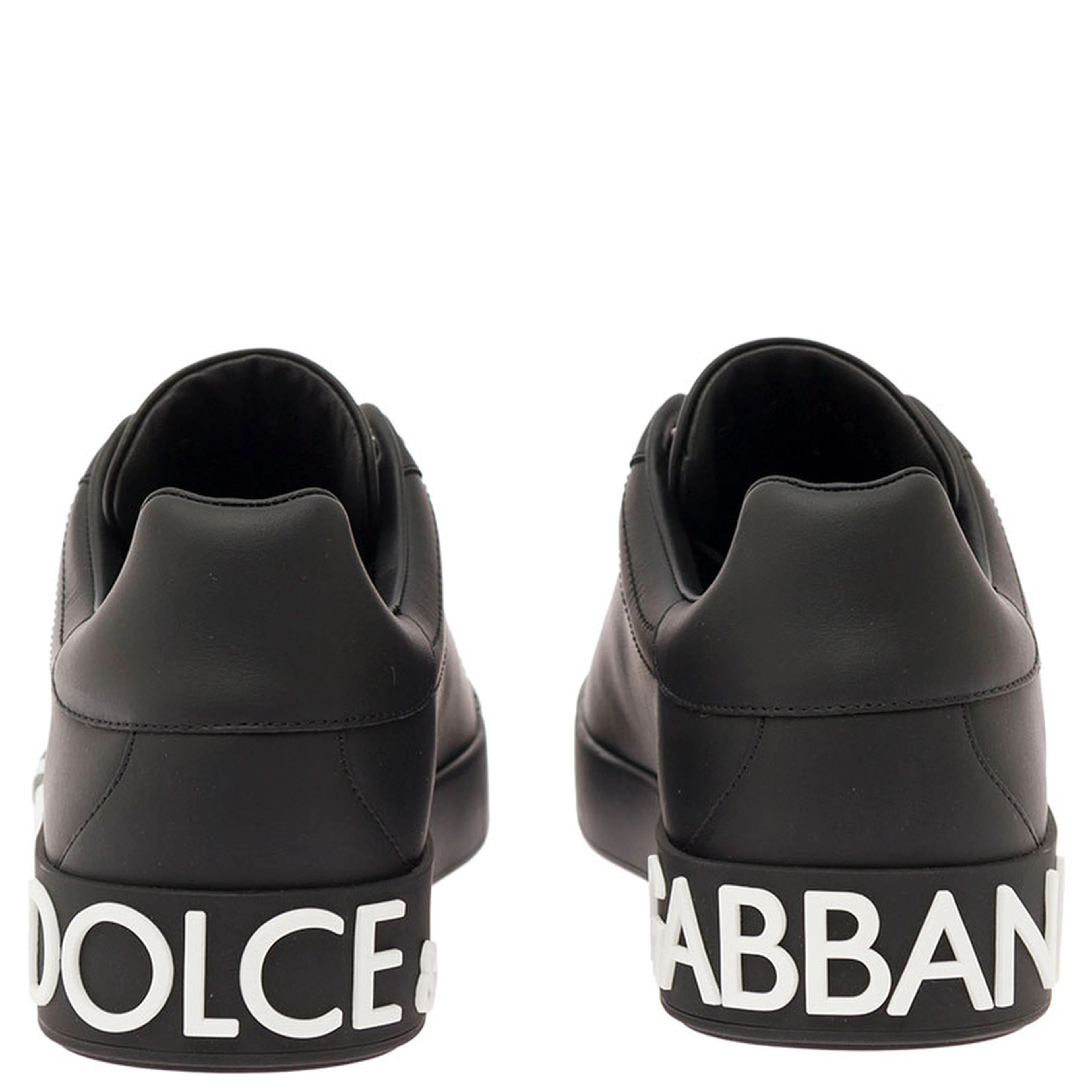 Portofino Sneakers in White and Black Leather for Men