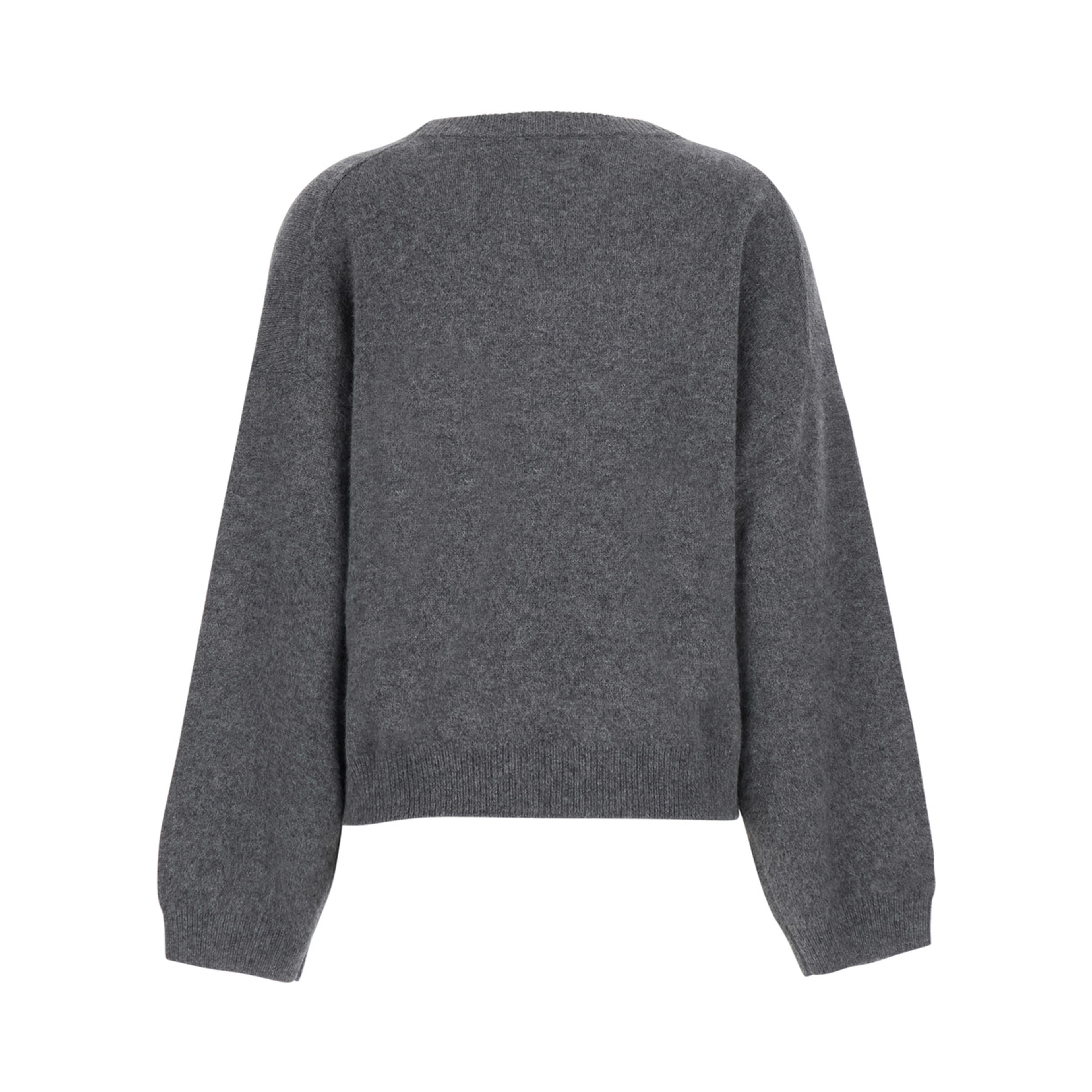 Tristan Gray Sweater with round neck and Dropped shoulders in blend wool women