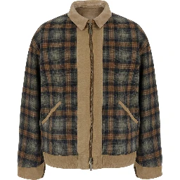 beige Workwear jacket with reversible design and lived-in effect in cotton for men