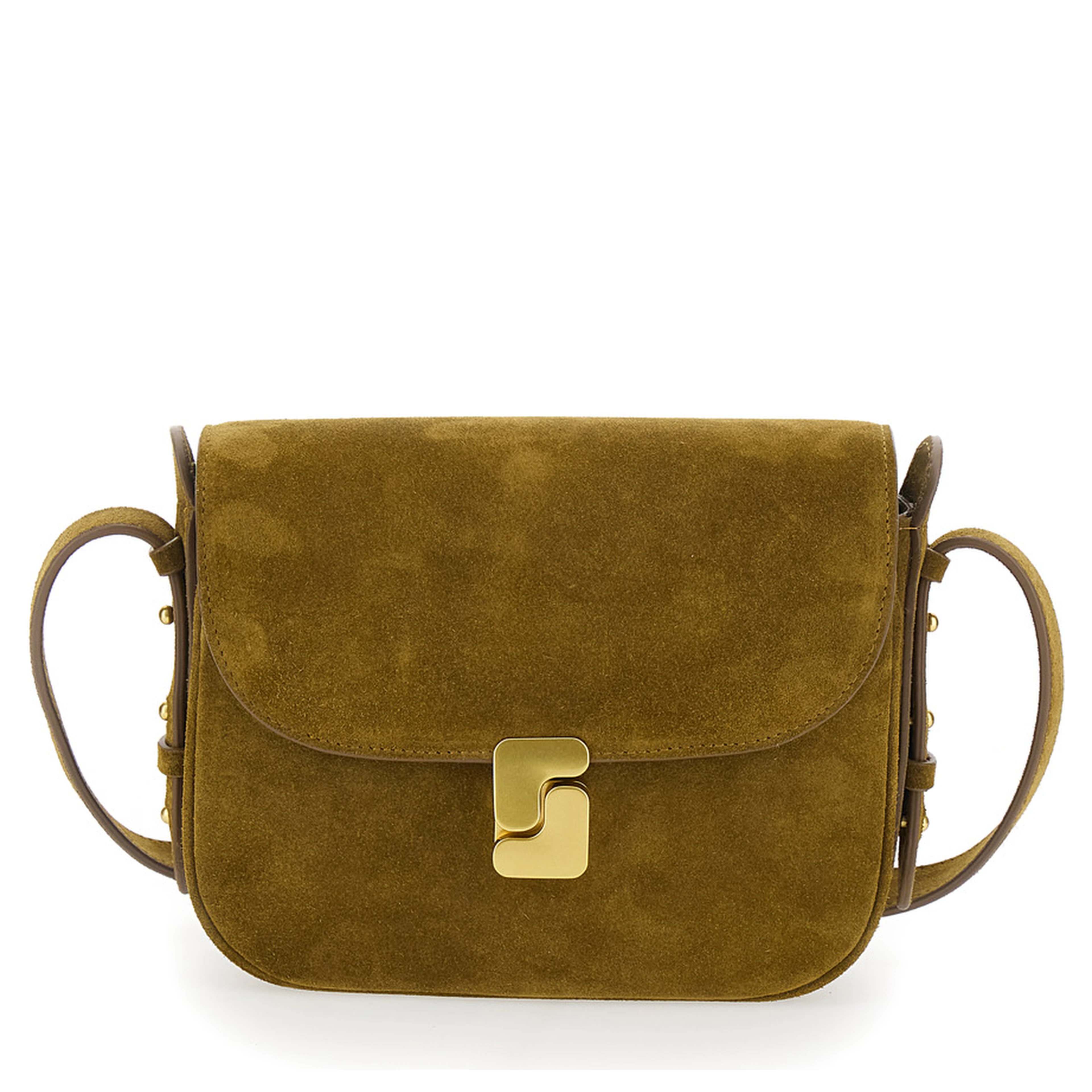 Crossbody bag "BELLISSIMA MINI" with Flap Closure in Green Leather for Women