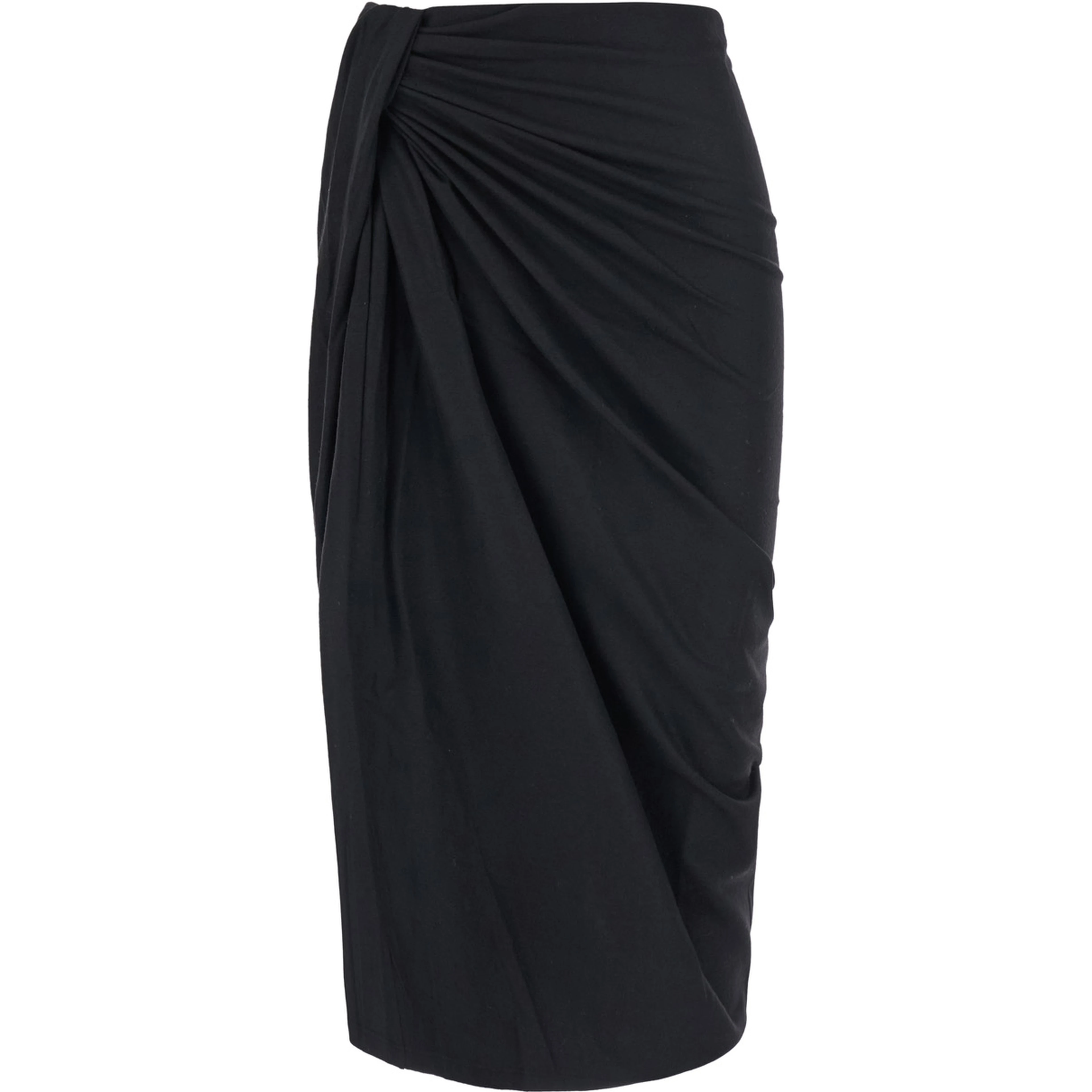 JELDIA black Skirt with ruched design in fabric and wool for women