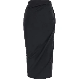 JELDIA black Skirt with ruched design in fabric and wool for women
