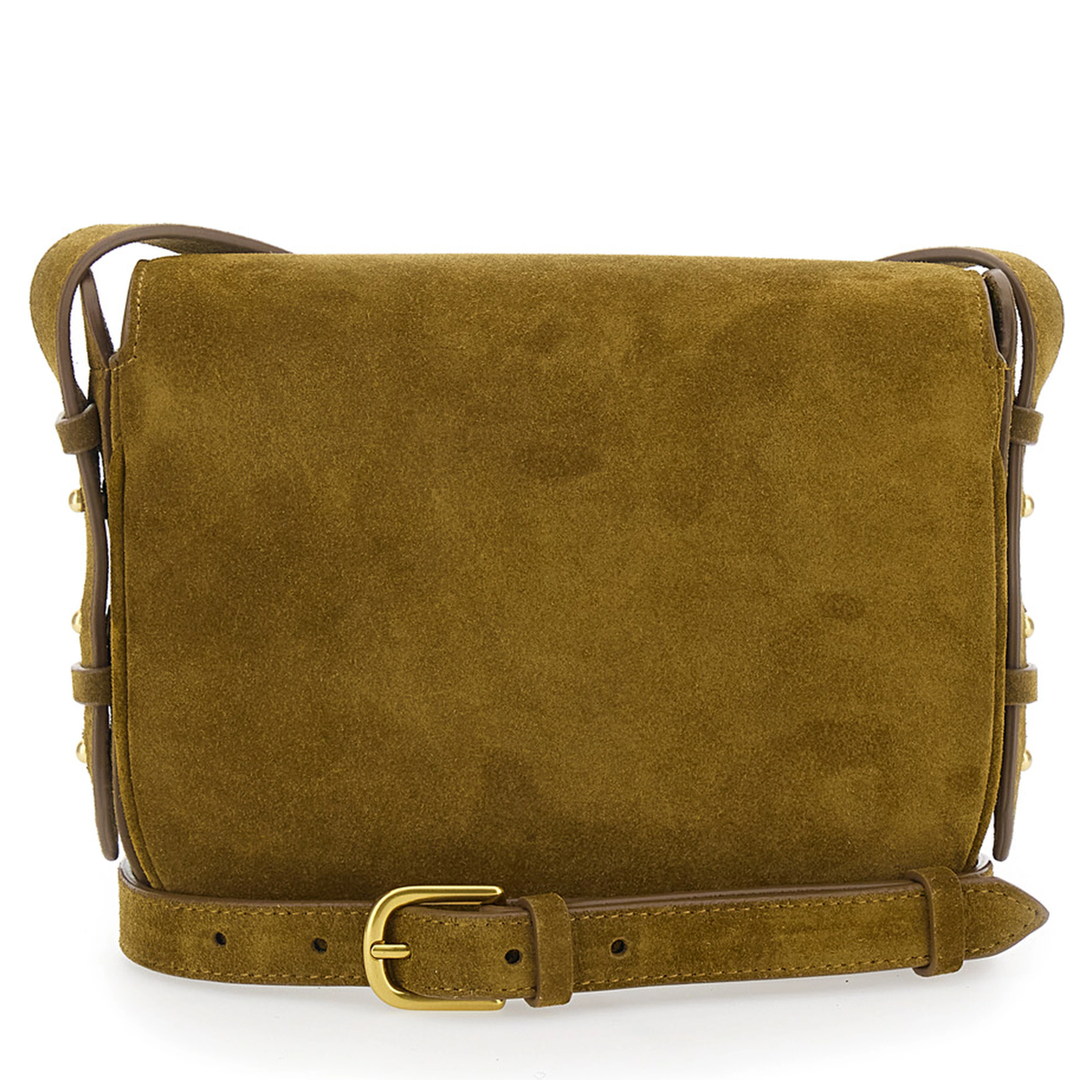 Crossbody bag "BELLISSIMA MINI" with Flap Closure in Green Leather for Women