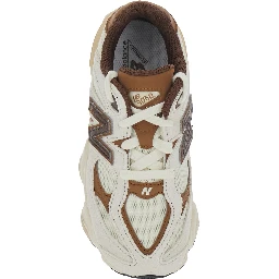 Beige Low-top sneakers with logo patch on the side and perforated design in leather and fabric Boy
