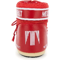 Snow Boots with Maxi Logo Print in Tech Fabric Red Women