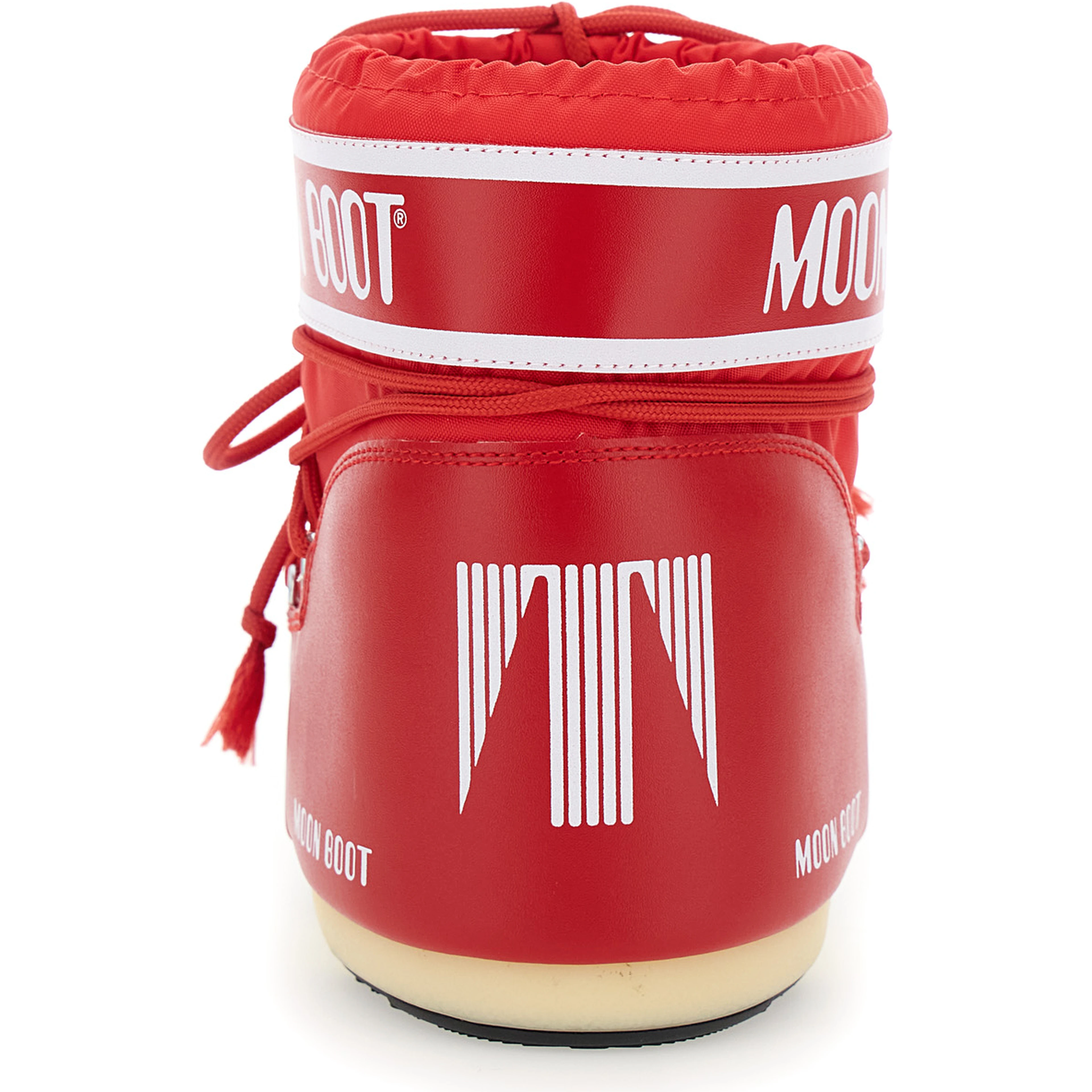 Snow Boots with Maxi Logo Print in Tech Fabric Red Women