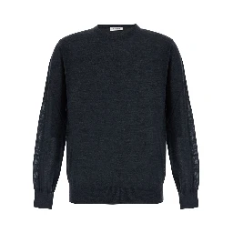 Gray Crew Neck Sweater in Wool for Men