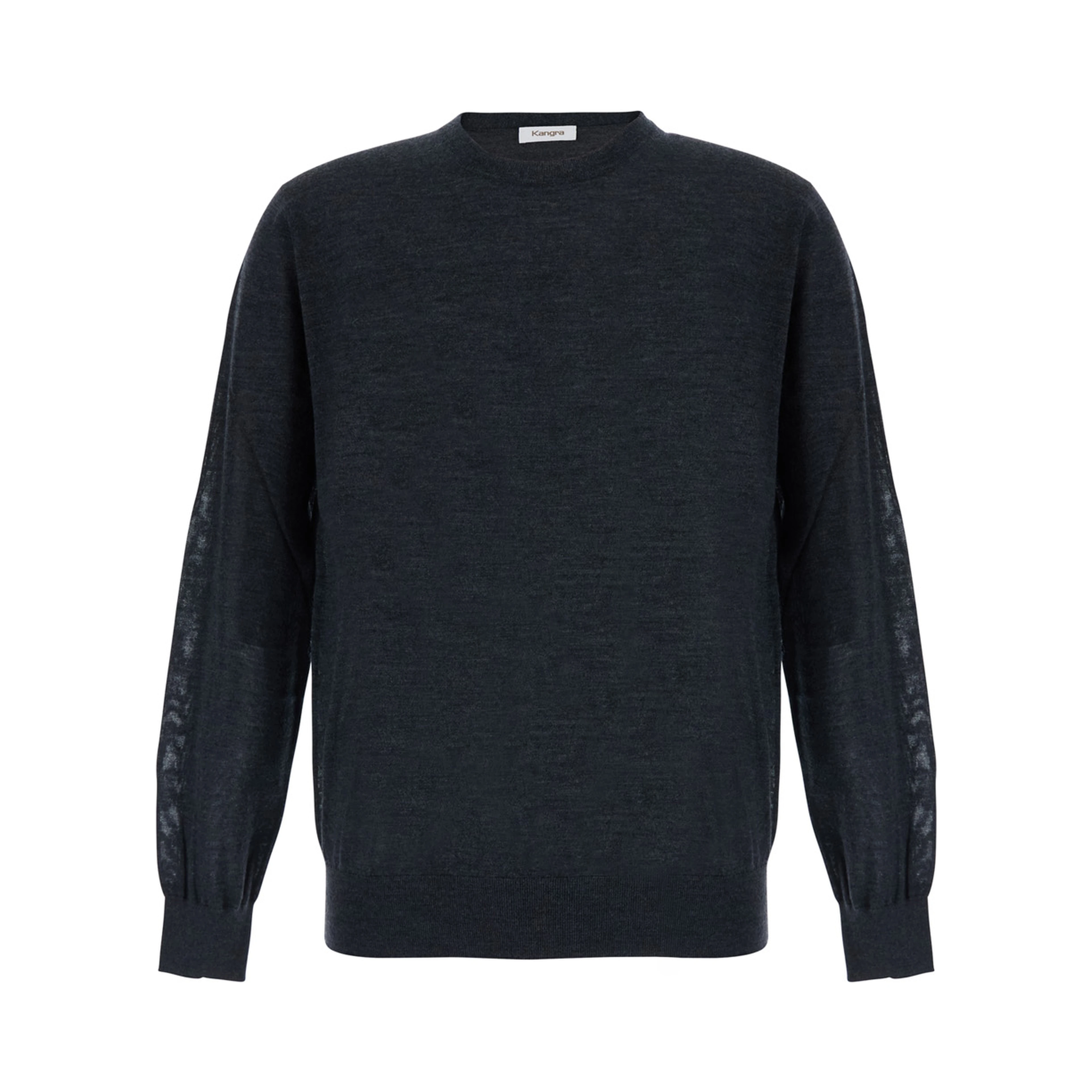 Gray Crew Neck Sweater in Wool for Men
