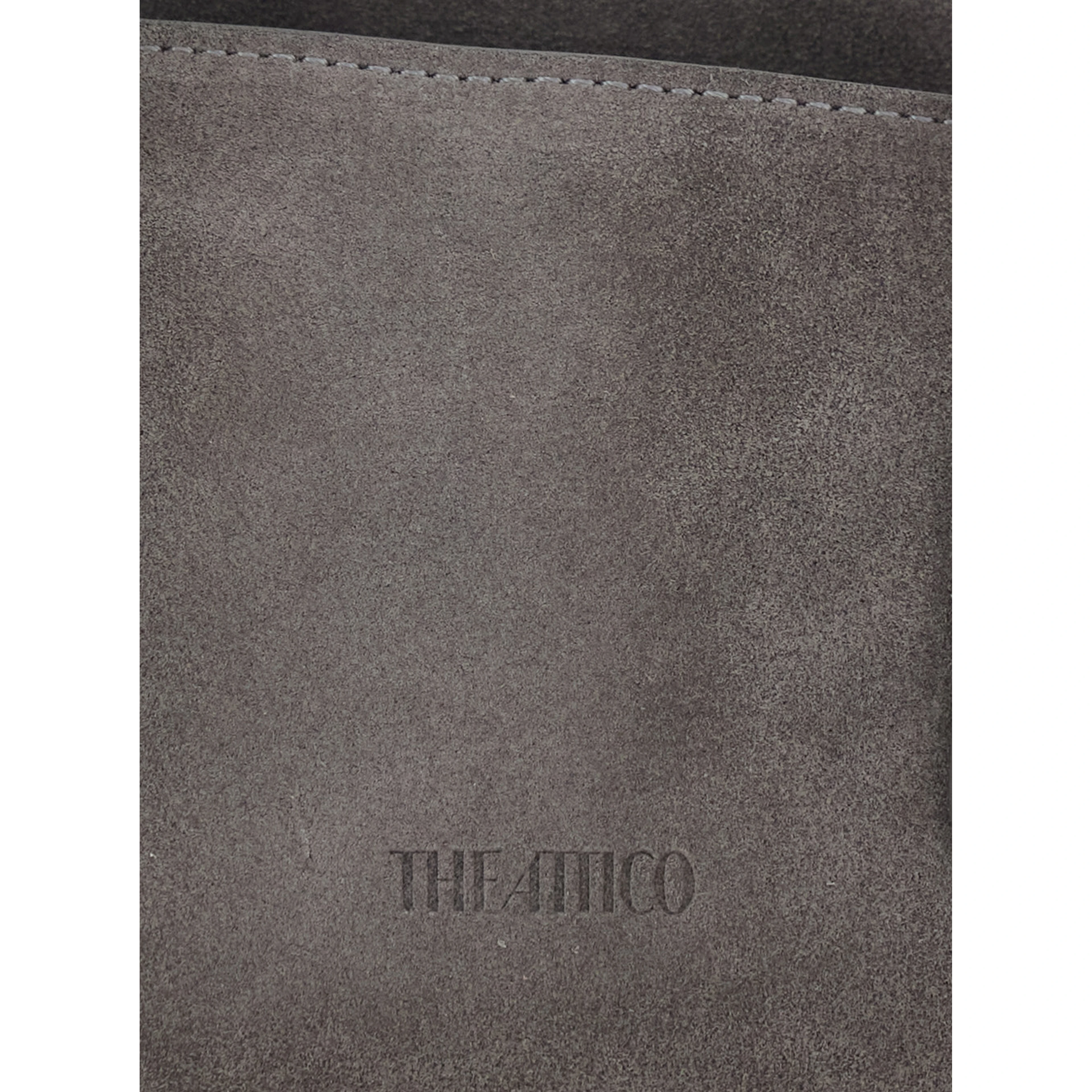 La Passeggiata Grey Small Shoulder Bag with Two Top Handles in Suede for Women