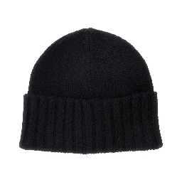 Cashmere beanie with classic cut, in cashmere, black color, unisex