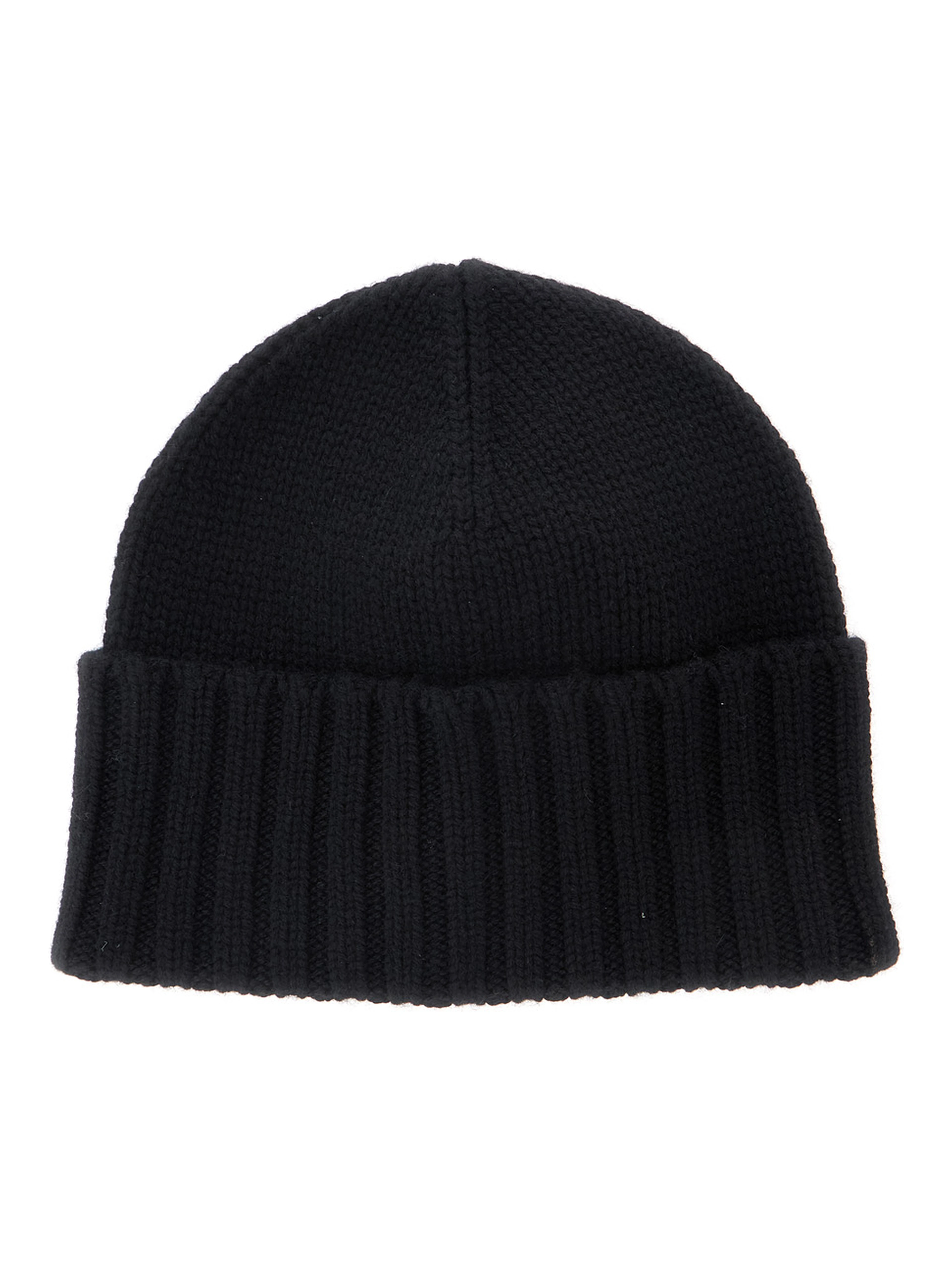 Cashmere beanie with classic cut, in cashmere, black color, unisex