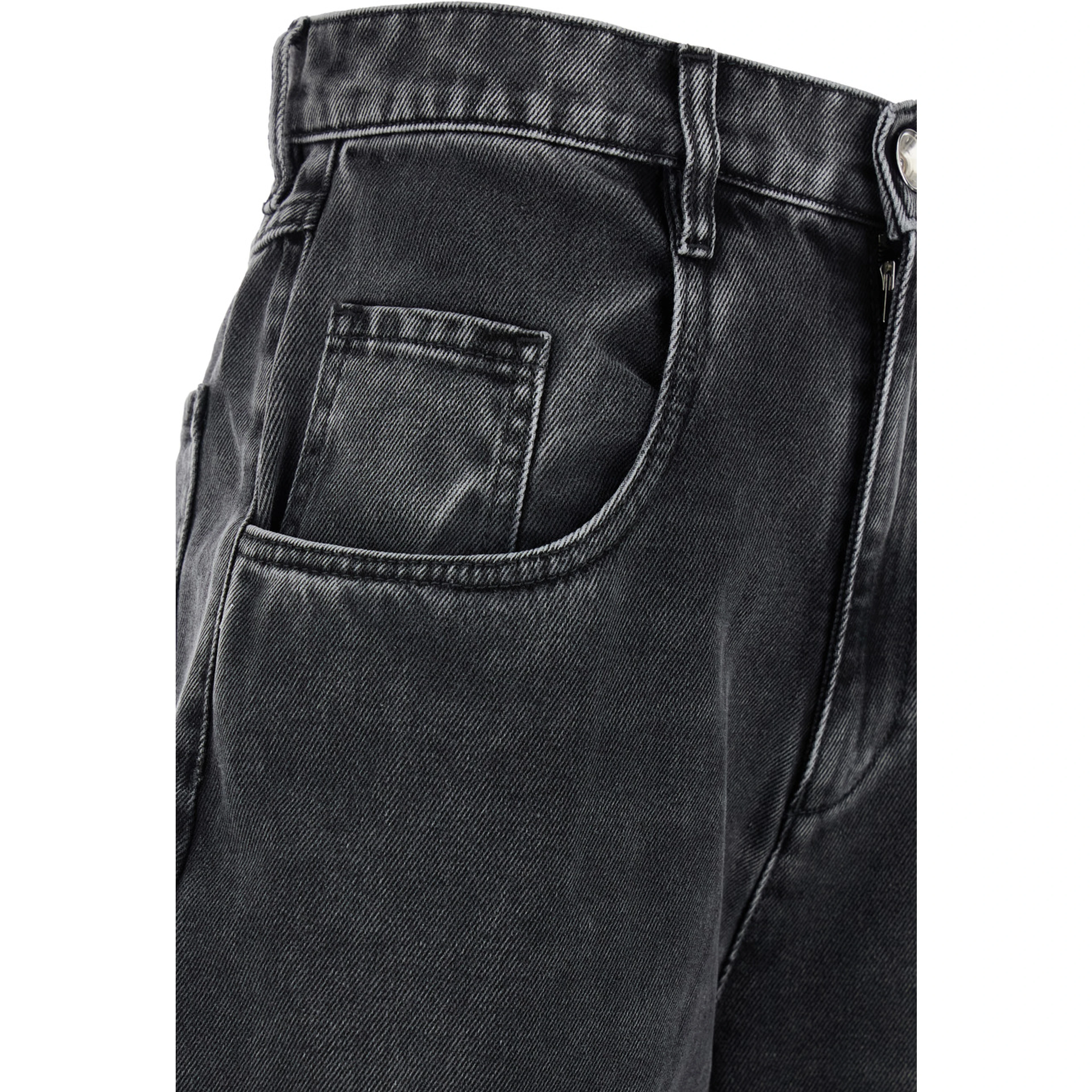 Five-pocket design Ripped Black Cotton Denim Jeans Woman
