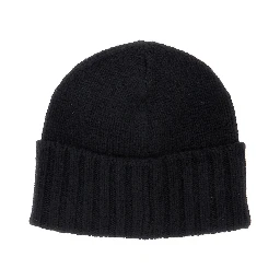 Cashmere beanie with classic cut, in cashmere, black color, unisex