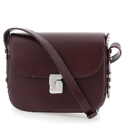 Bellissima Bordeaux Mini Crossbody bag with Adjustable and Removable Strap in Leather for Women