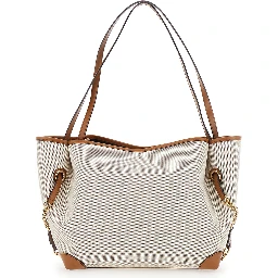Clover Brown Tote Bag with Logo Lettering on the Front and Magnetic Closure in Cotton for Women