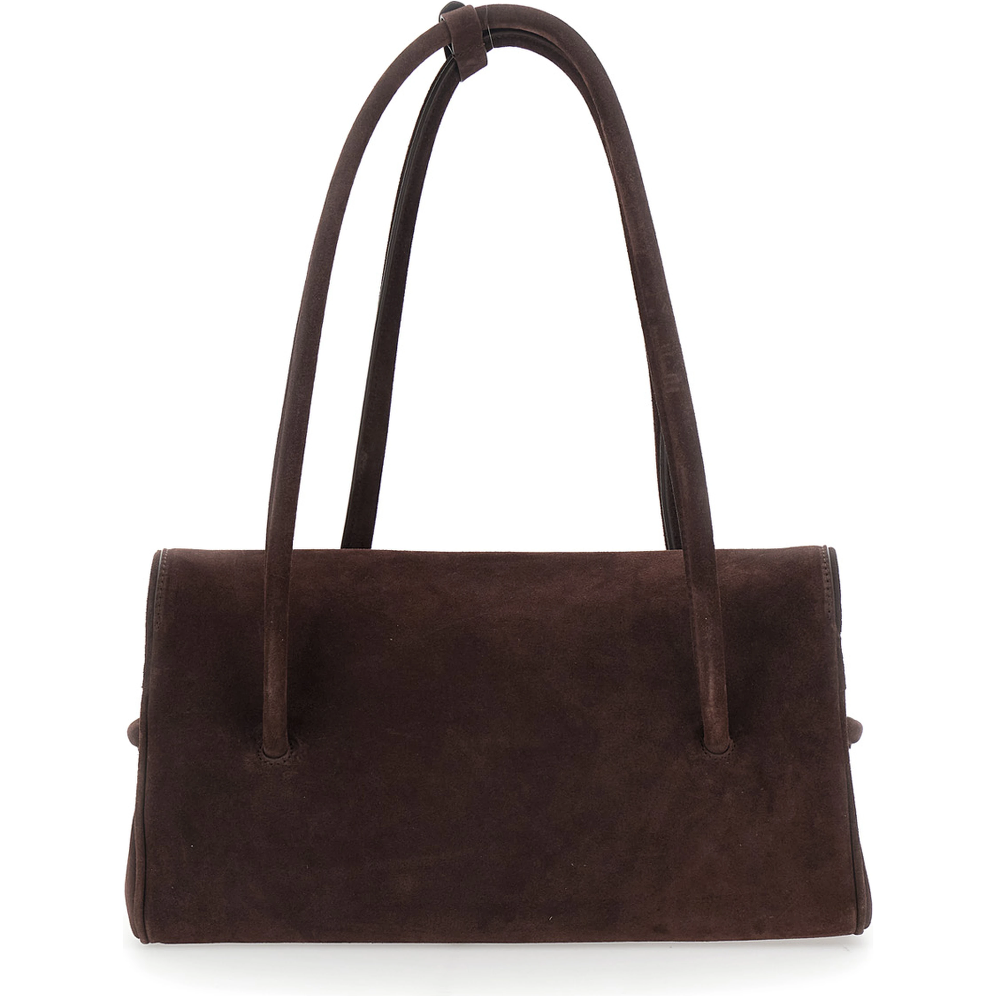Le Turismo Long Brown Shoulder bag with Front Knot and Two Top Handles in Leather for Women