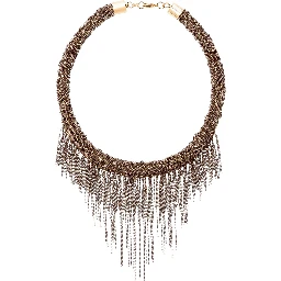 Brown Necklace with all-over rhinestone details in metal for women