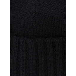 Cashmere beanie with classic cut, in cashmere, black color, unisex