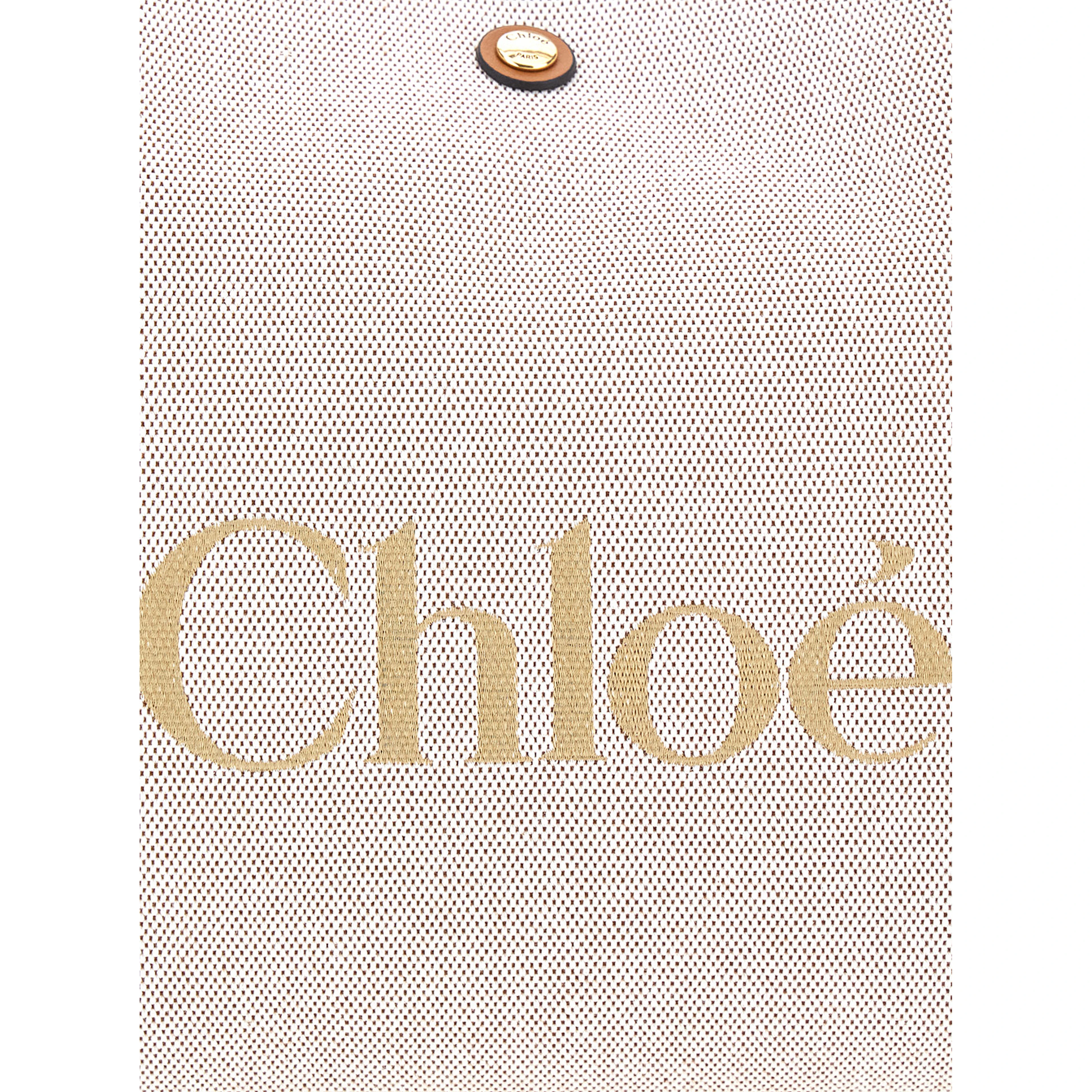 Clover Brown Tote Bag with Logo Lettering on the Front and Magnetic Closure in Cotton for Women
