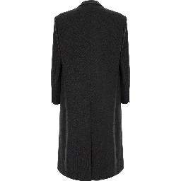 Dark brown Double-breasted coat with Peak revers in wool and cashmere for men