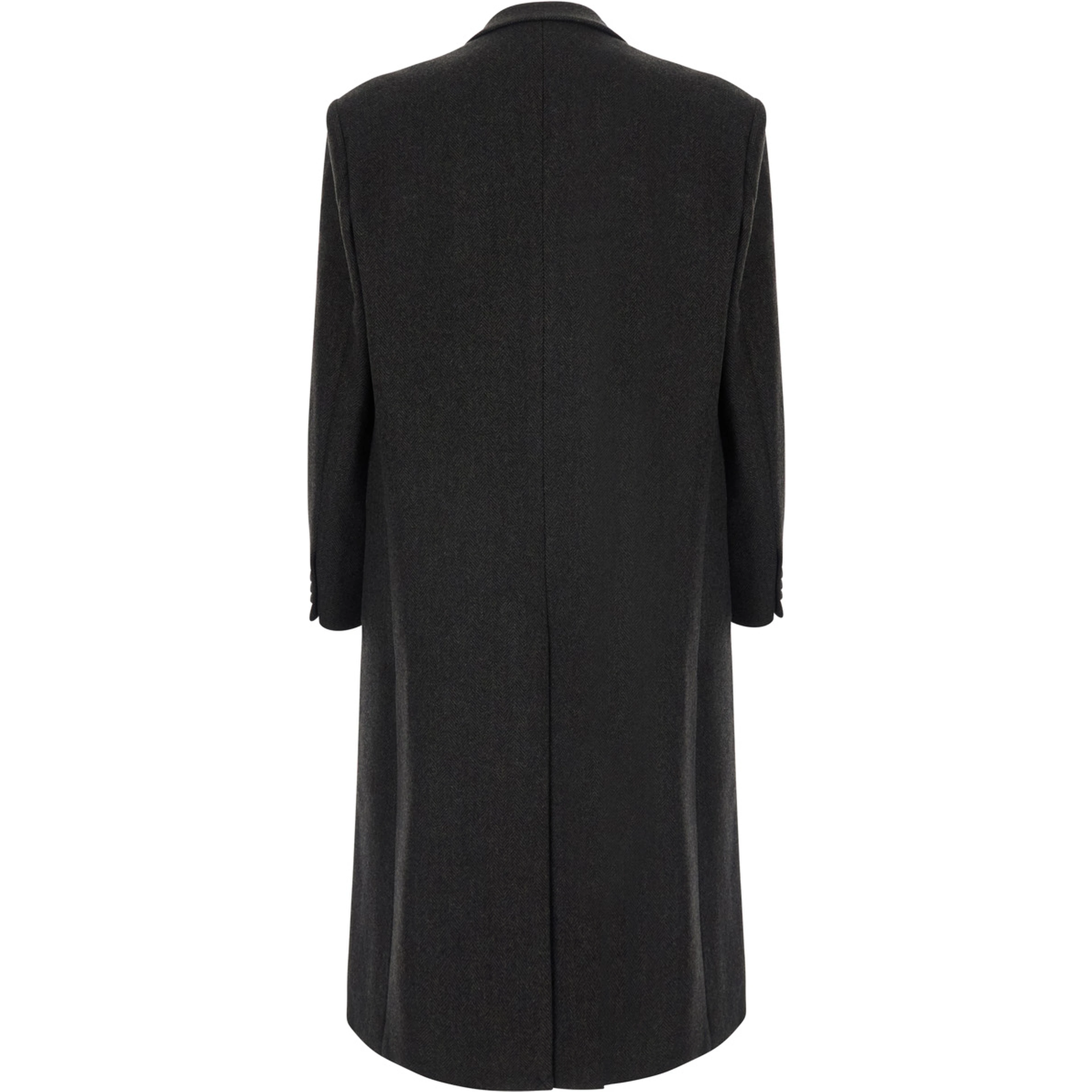 Dark brown Double-breasted coat with Peak revers in wool and cashmere for men