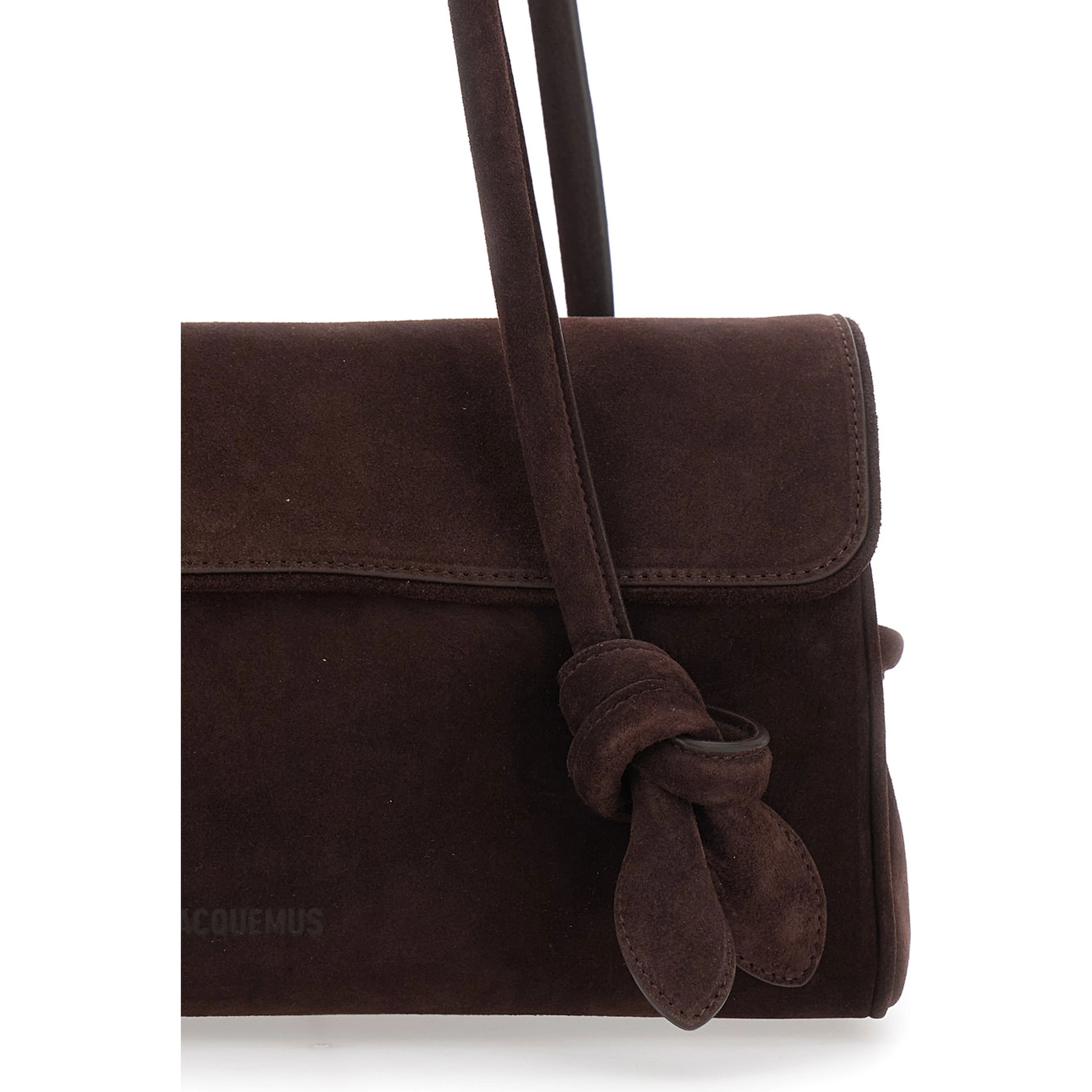 Le Turismo Long Brown Shoulder bag with Front Knot and Two Top Handles in Leather for Women
