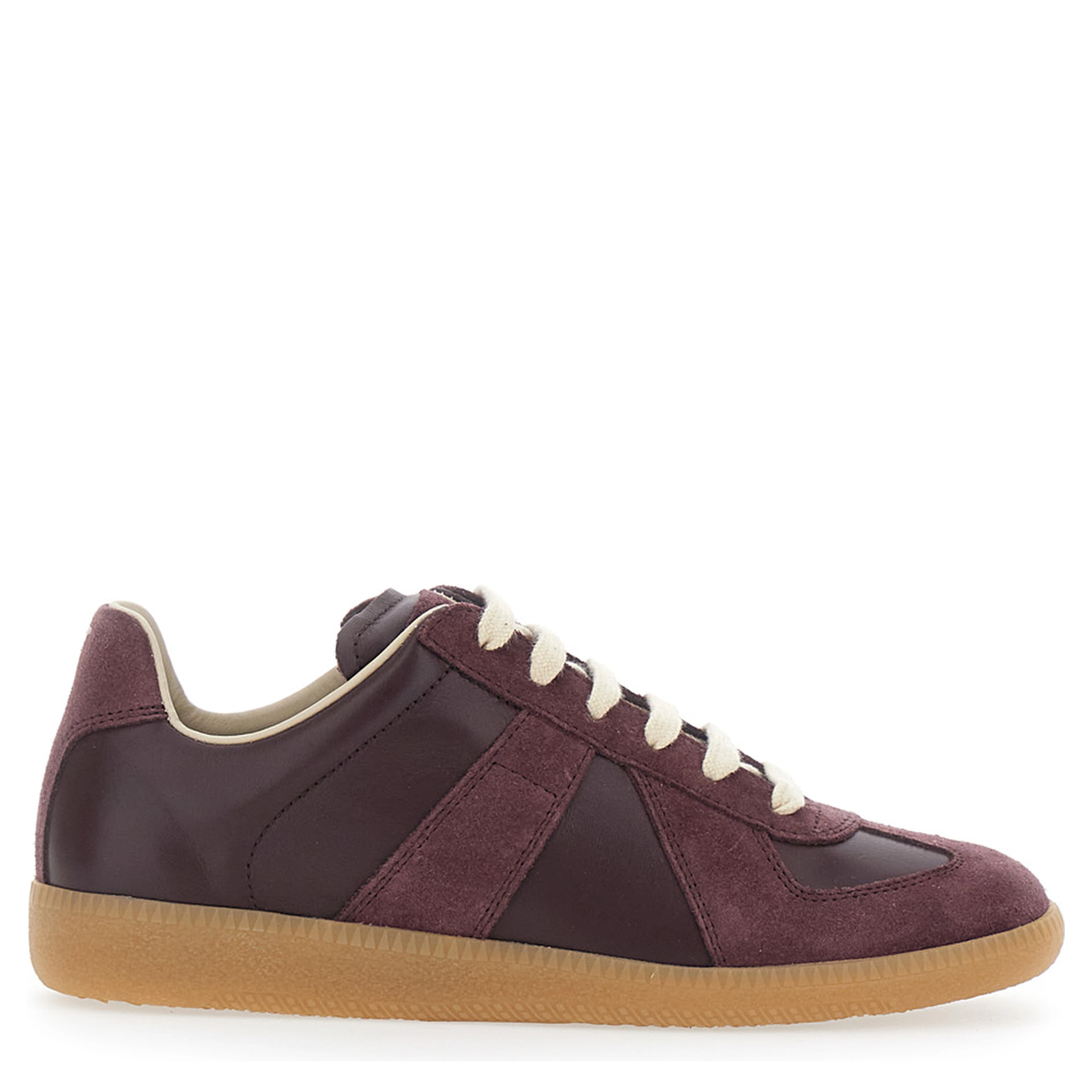 Brown Low Top Sneakers in Leather and Suede for Women