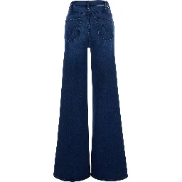 The Hustler Roller Sneak Blue jeans with Wide Leg and Logo Patch on the Back in Denim for Women