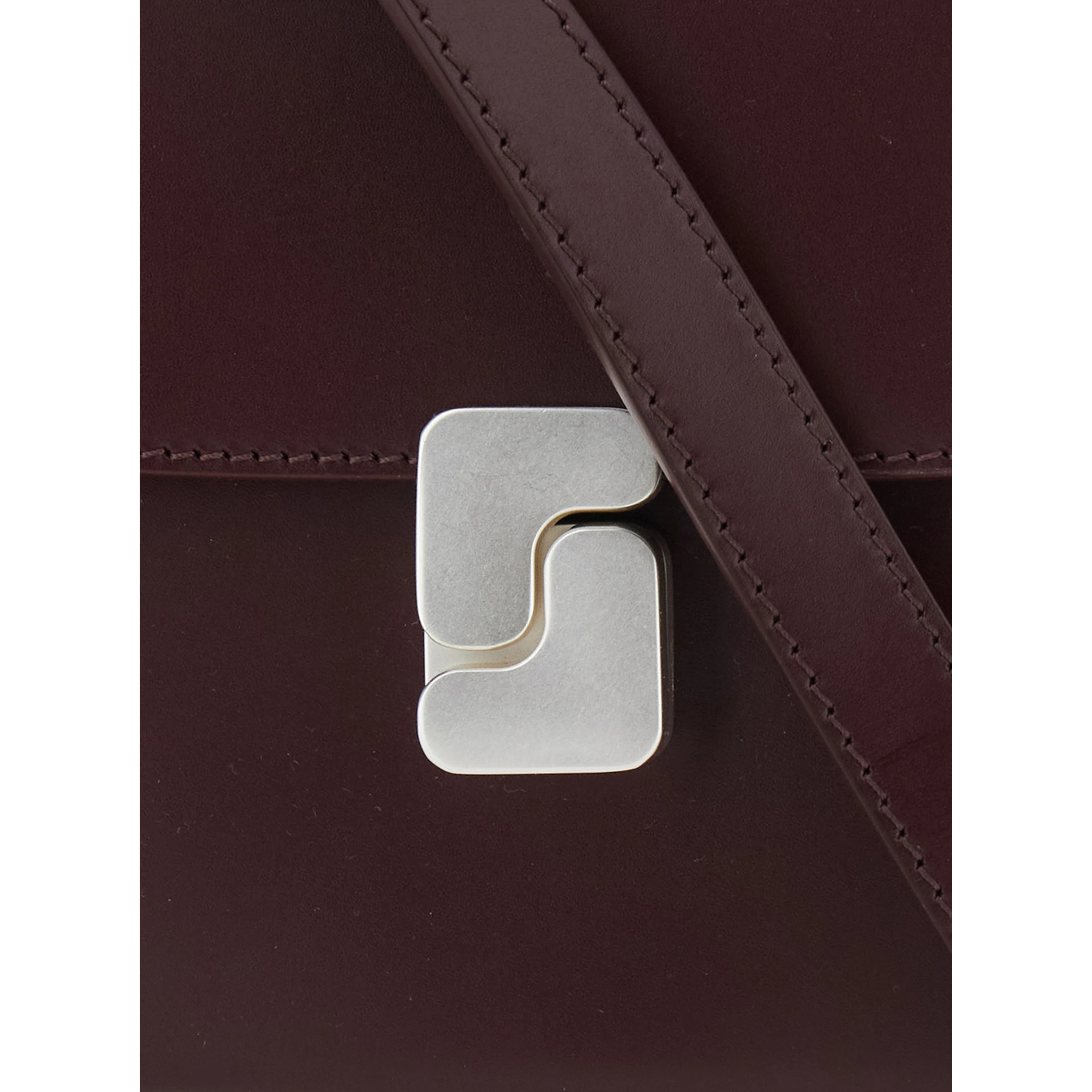 Bellissima Bordeaux Mini Crossbody bag with Adjustable and Removable Strap in Leather for Women